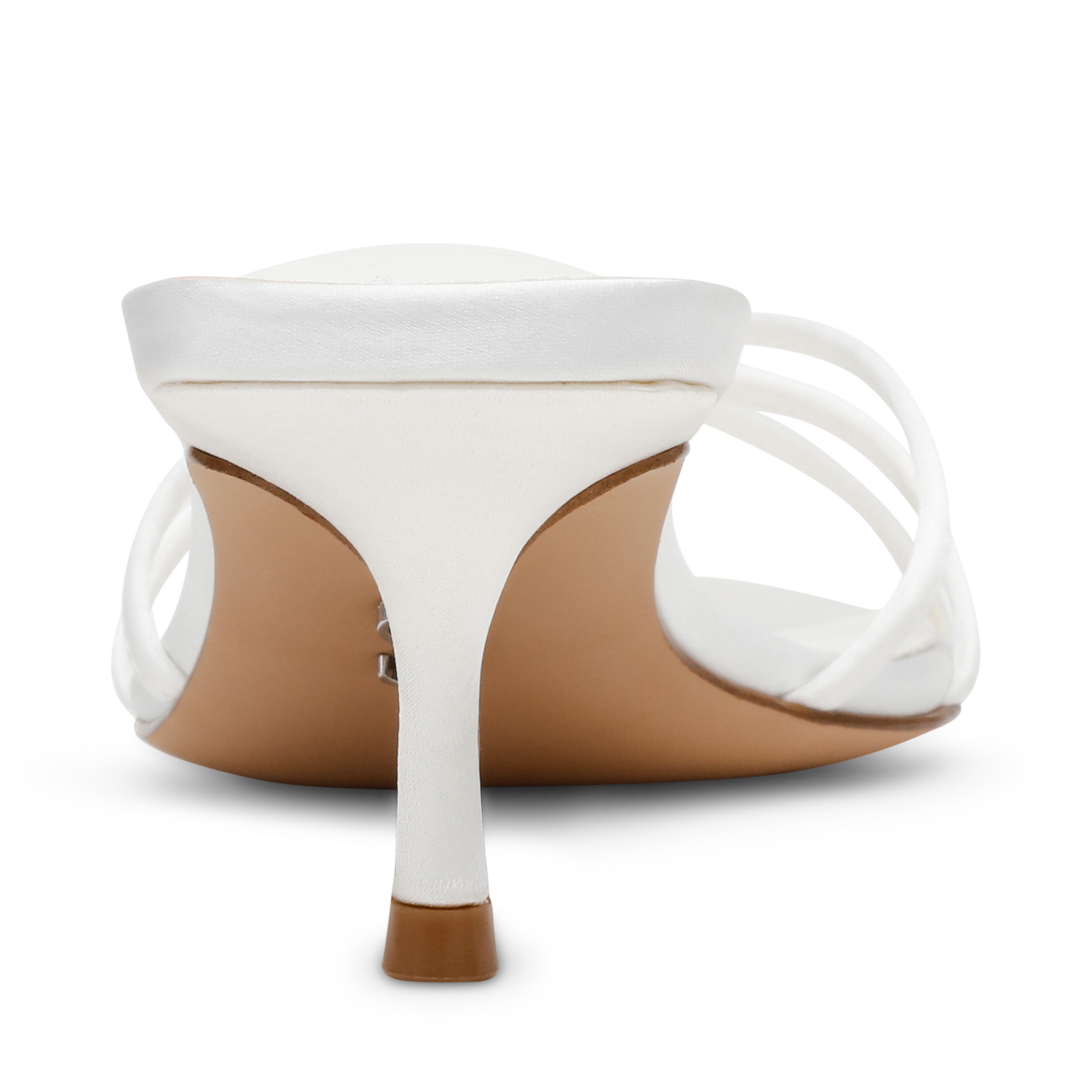 Candela White Satin Heel Sandals