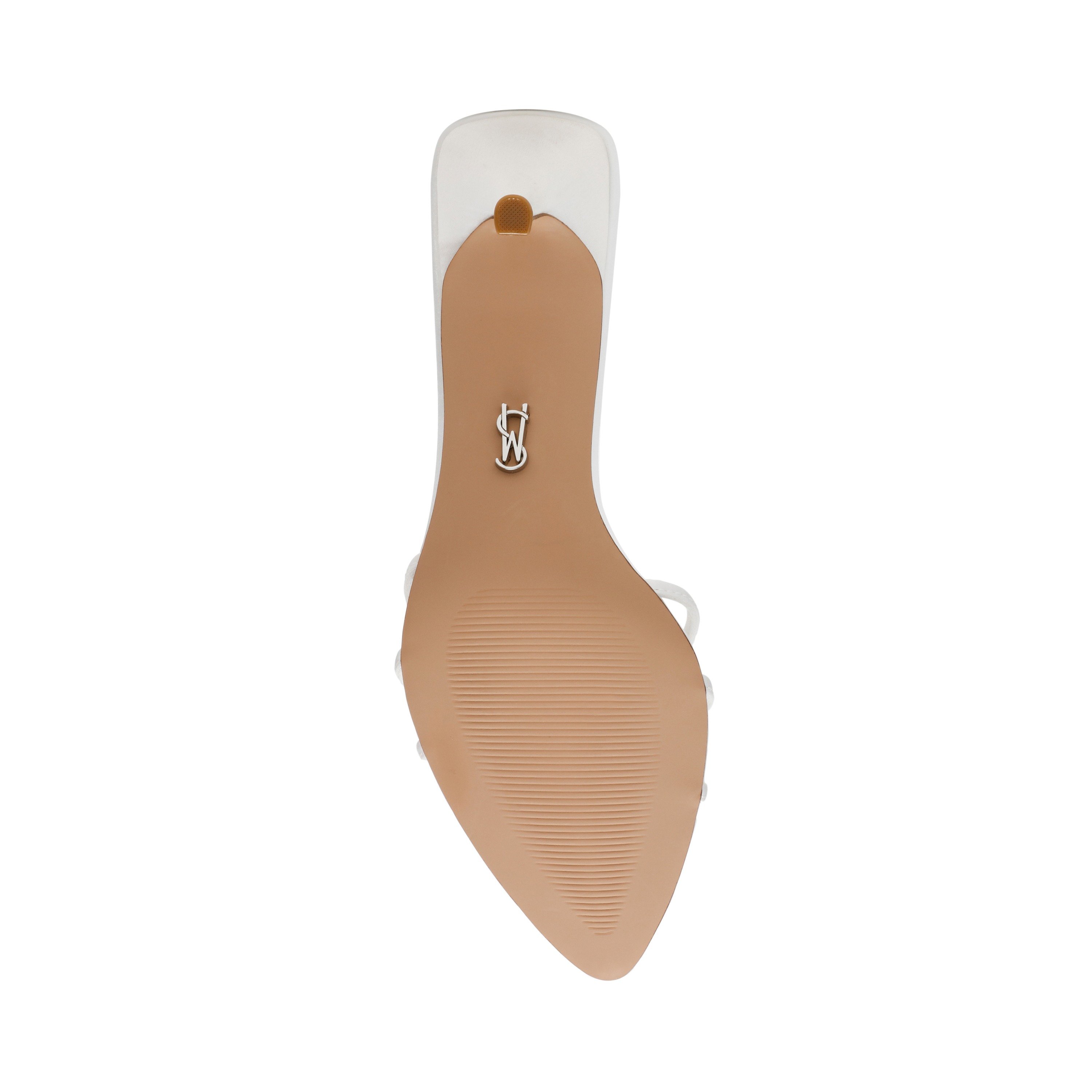 Candela White Satin Heel Sandals