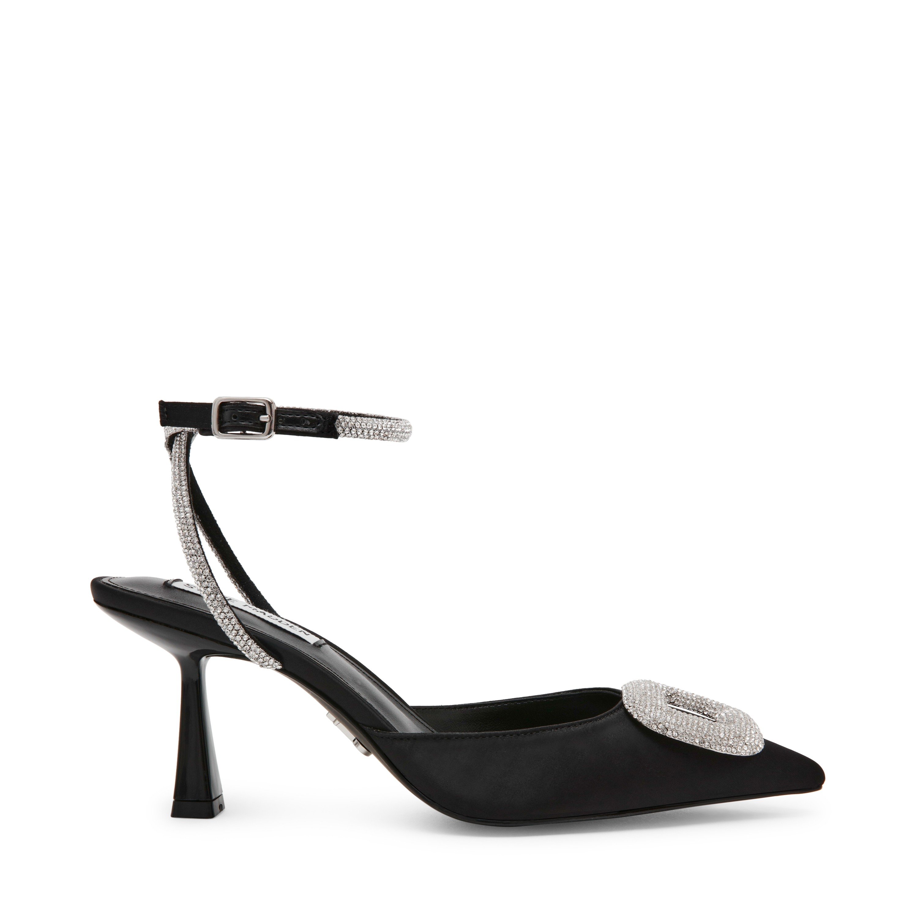 Florenzia Black Satin Pumps