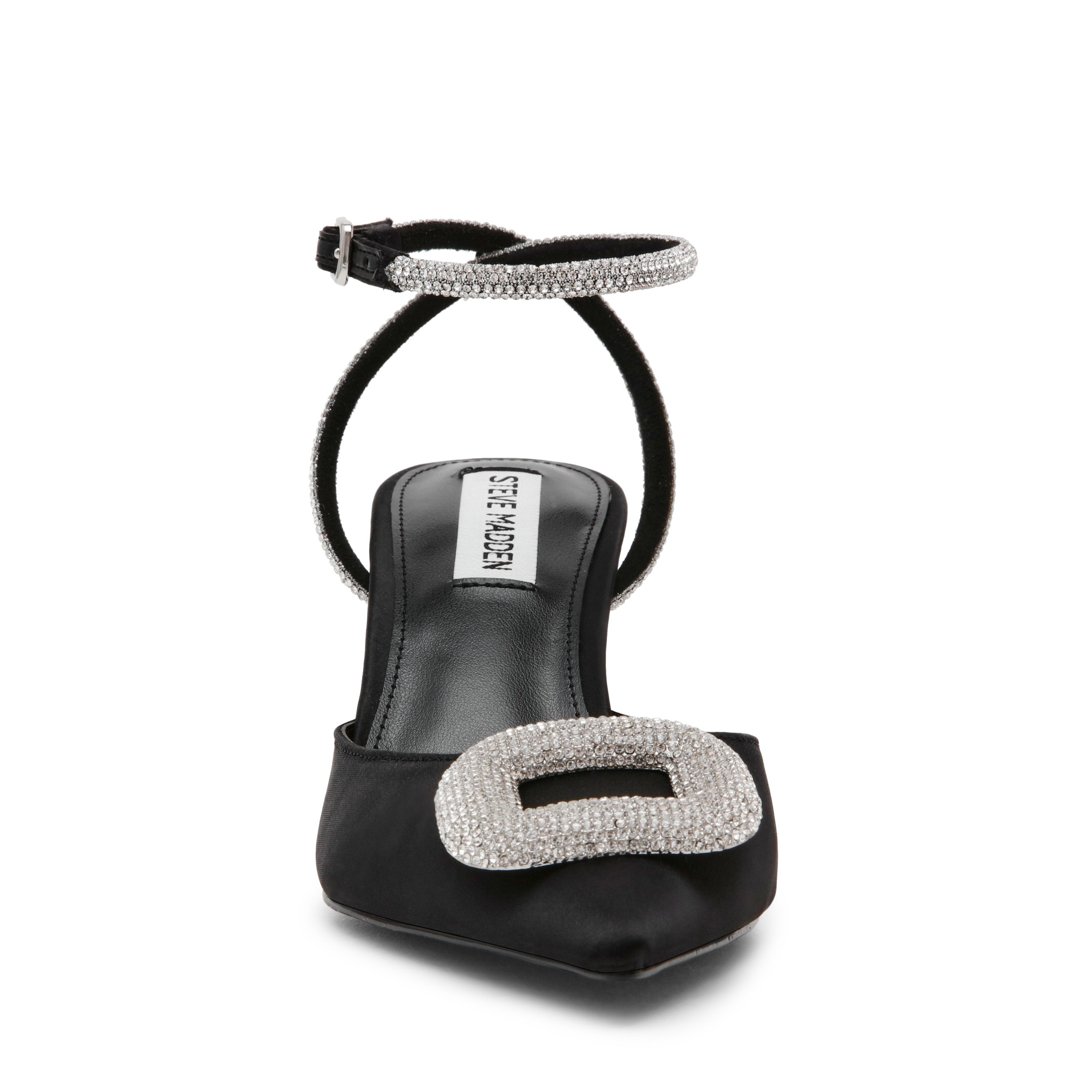 Florenzia Black Satin Pumps