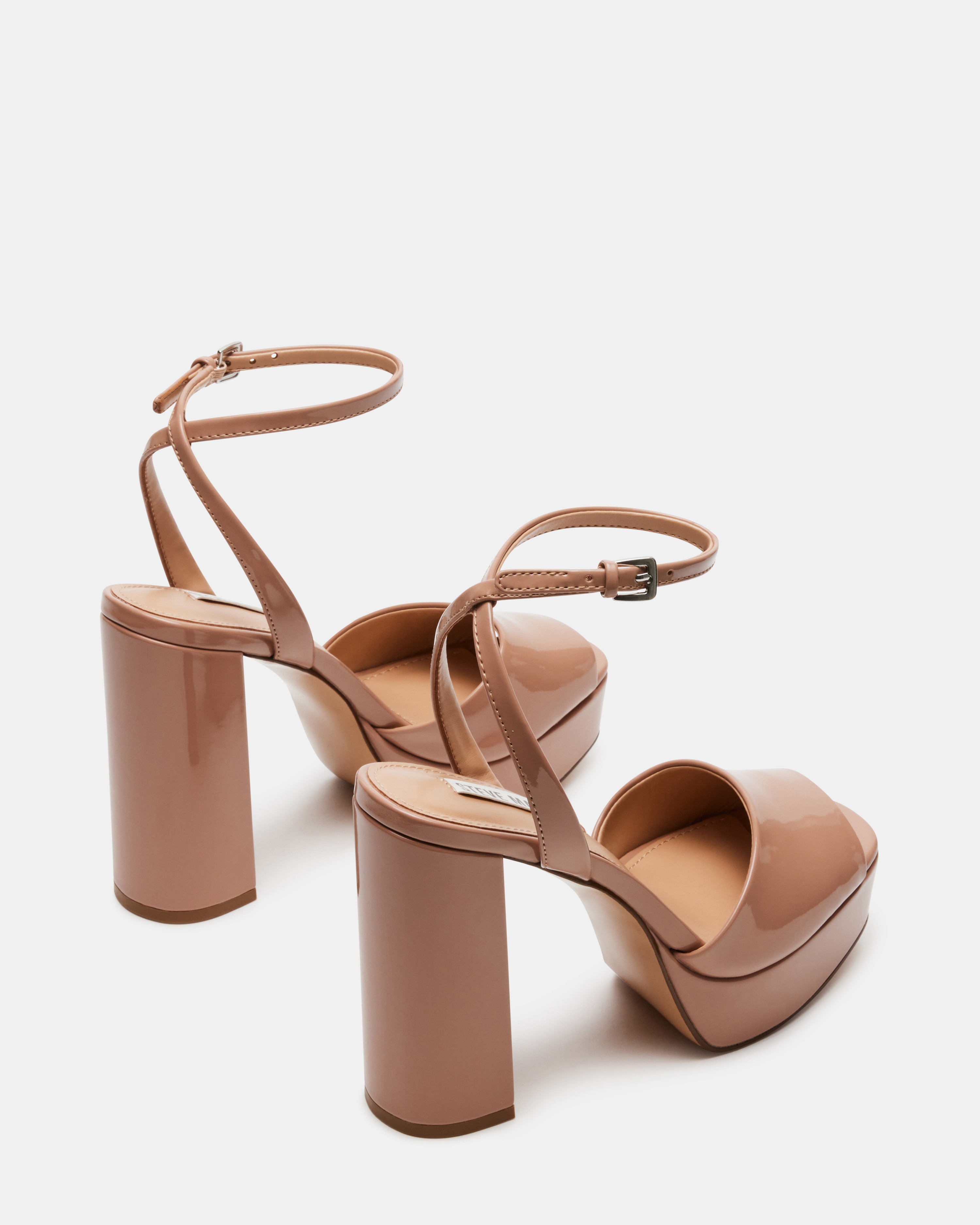 Lourdes Blush Patent Heel Sandals