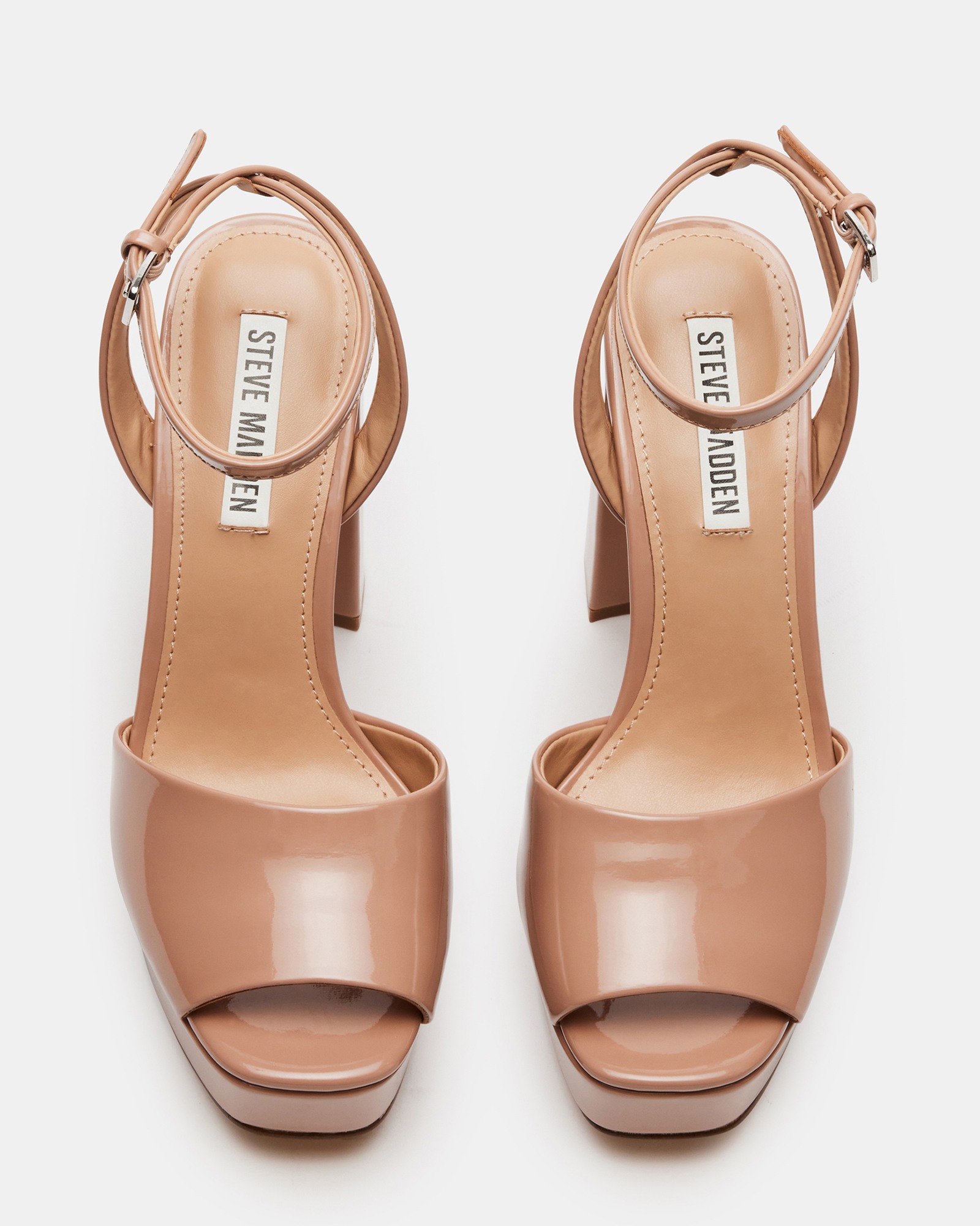 Lourdes Blush Patent Heel Sandals