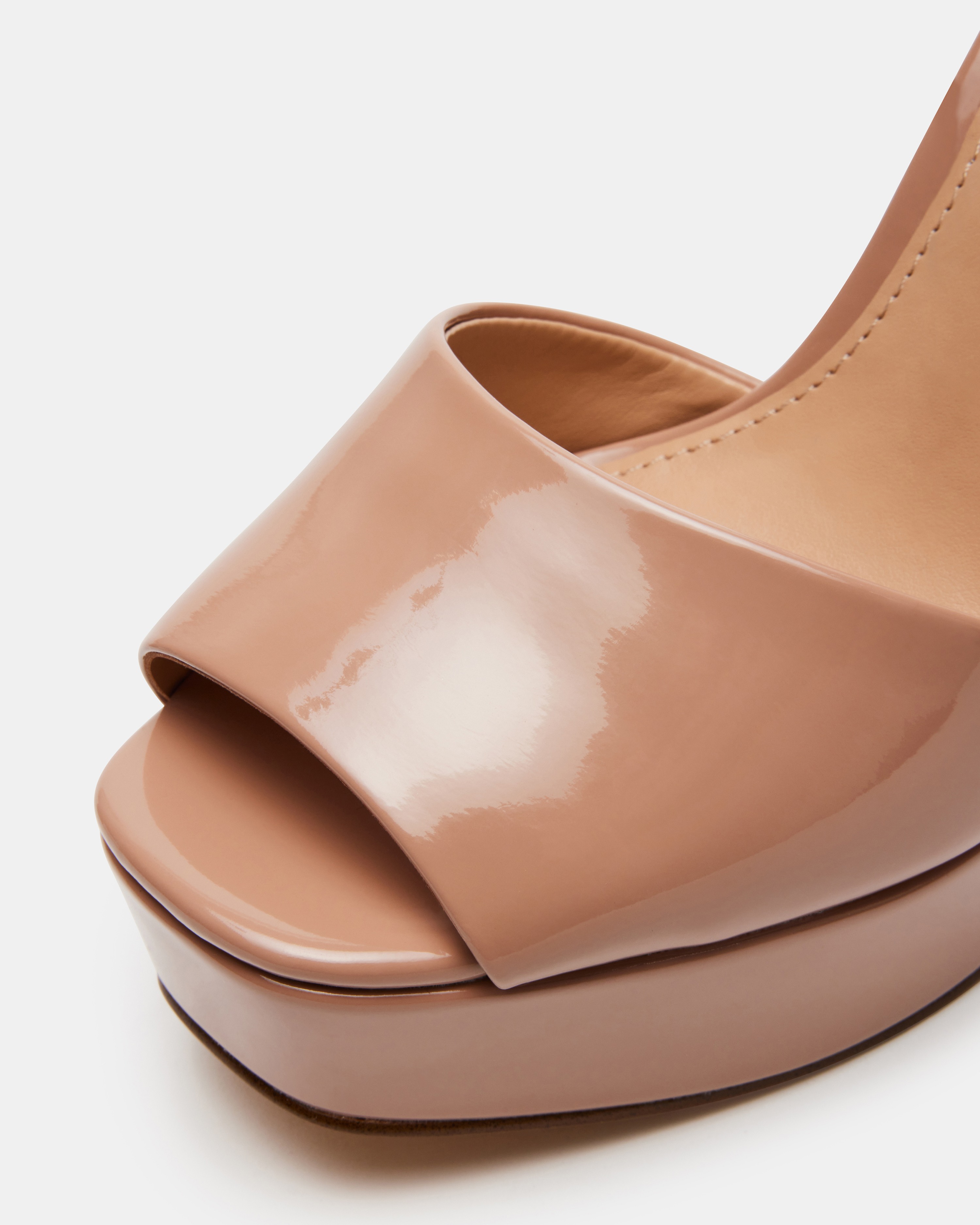 Lourdes Blush Patent Heel Sandals
