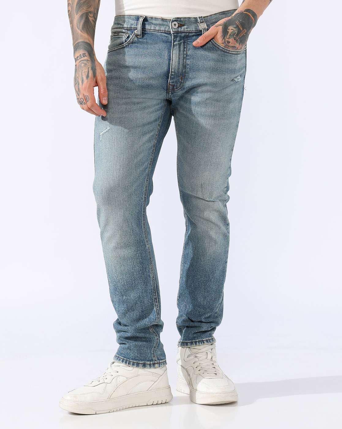 OSAKA SLIMCOMFORT TINTED DISTRESS JEANS