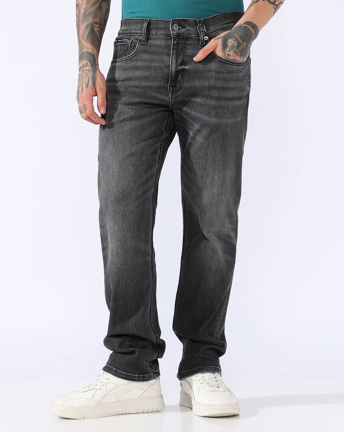 NARUTO STRAIGHT WASHED JEANS