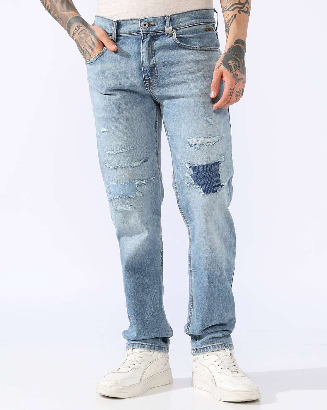 NARUTO STRAIGHT DISTRESSED JEANS
