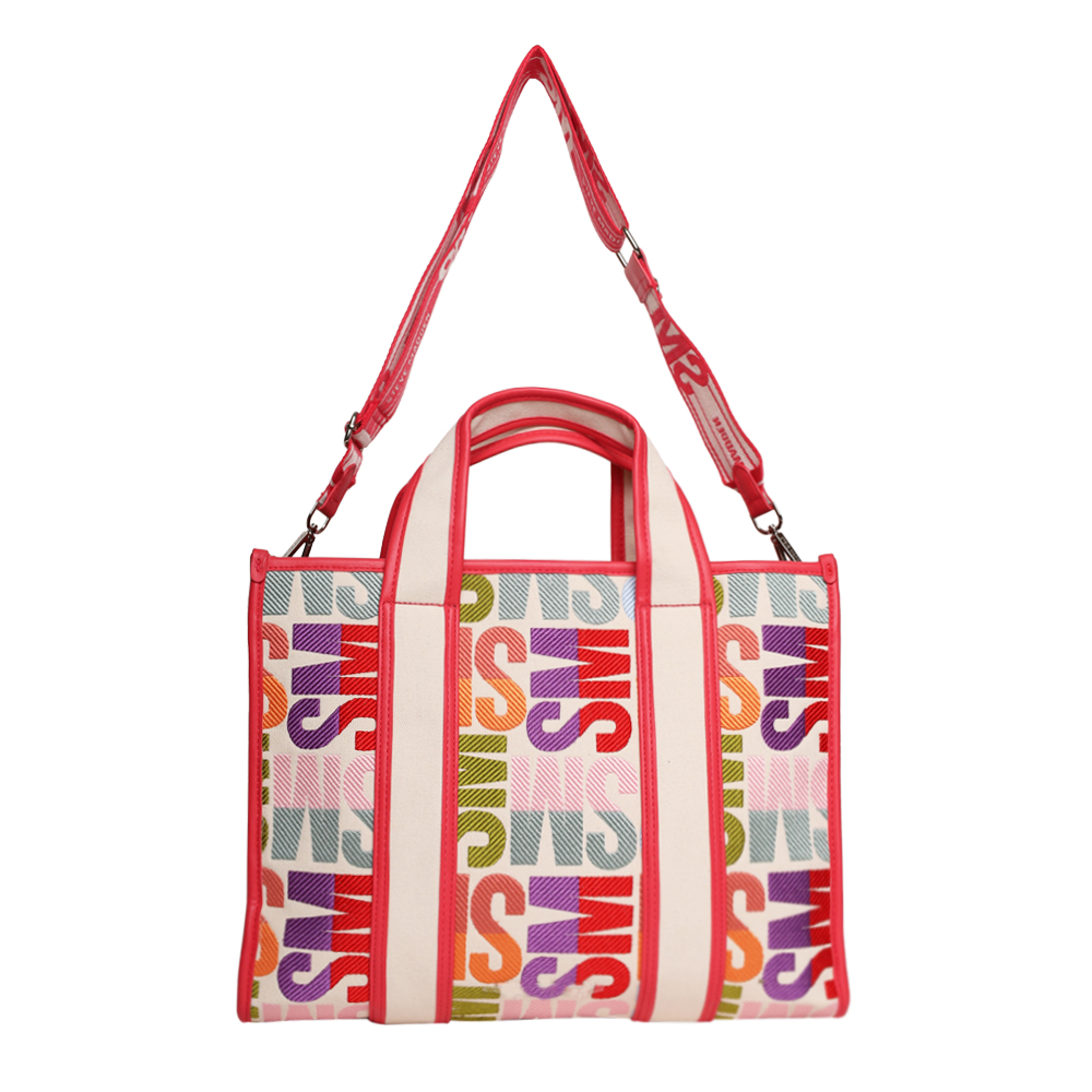 Bwebber Large Canvas Berry Multi Tote