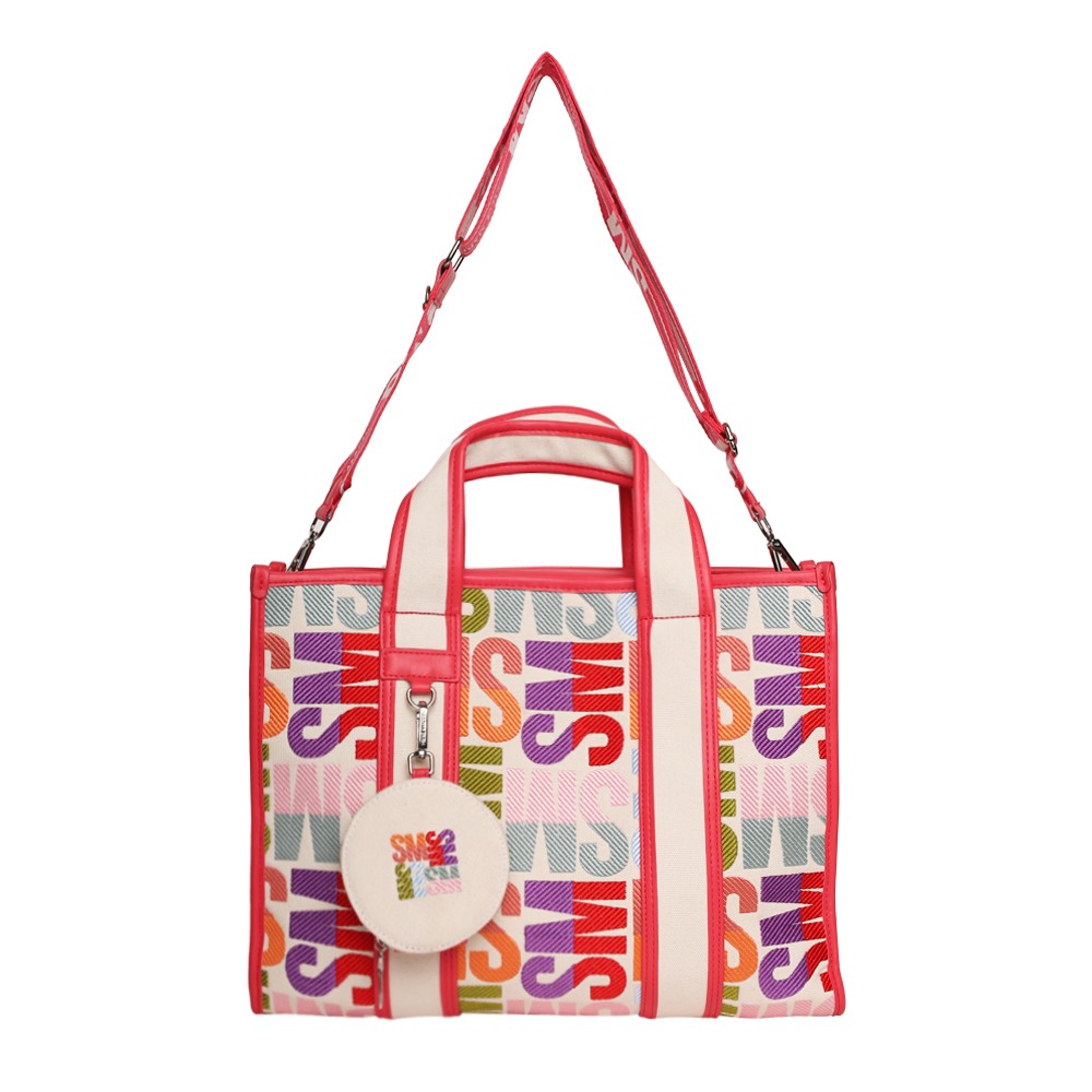 Bwebber Large Canvas Berry Multi Tote