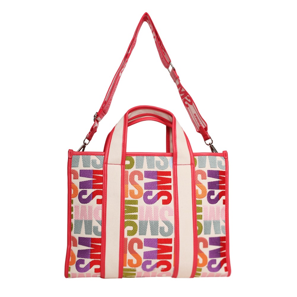 Bwebber Large Canvas Berry Multi Tote