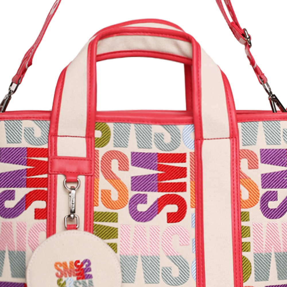 Bwebber Large Canvas Berry Multi Tote