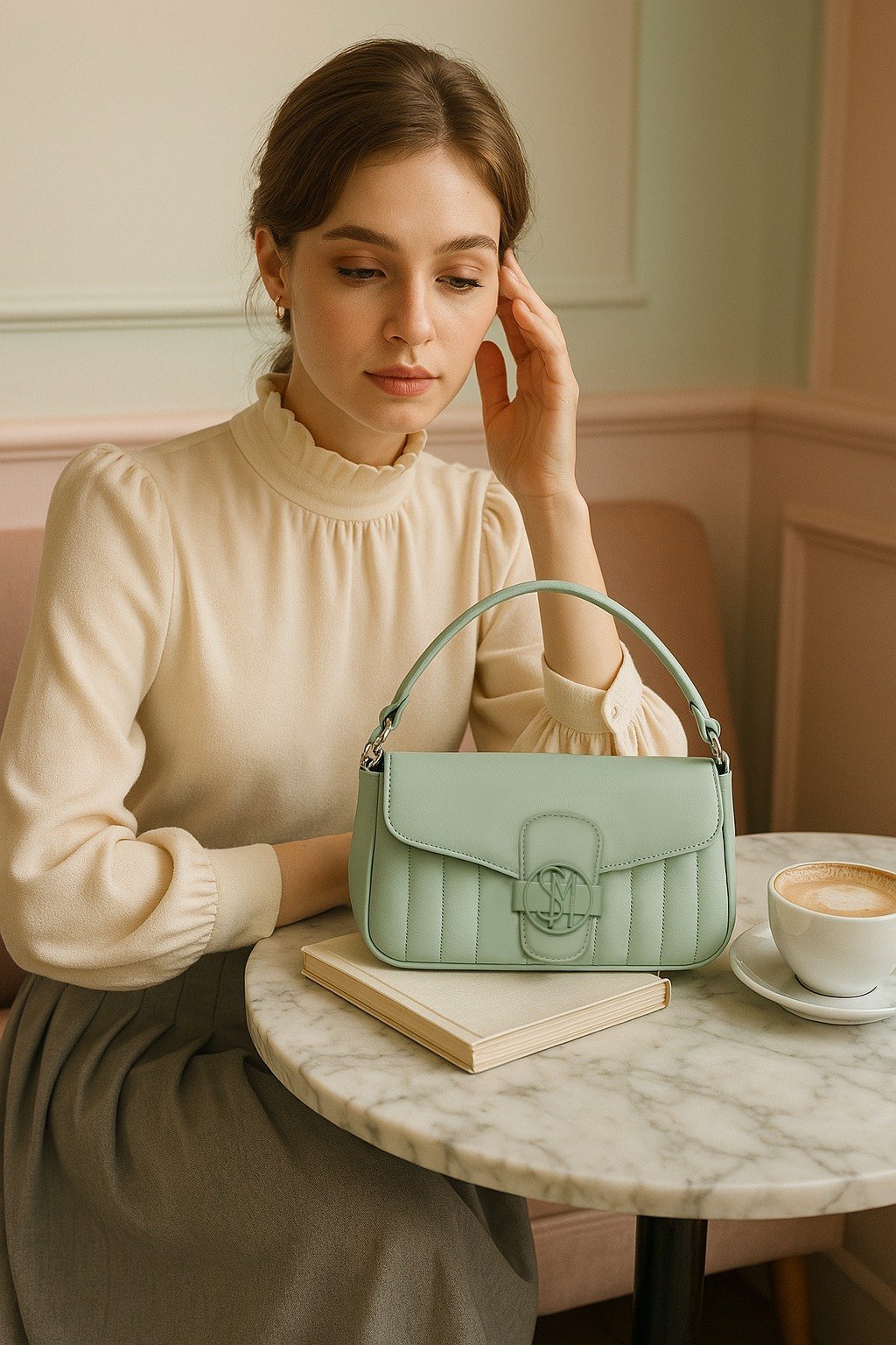 Bpeachy Frosty Green Bag