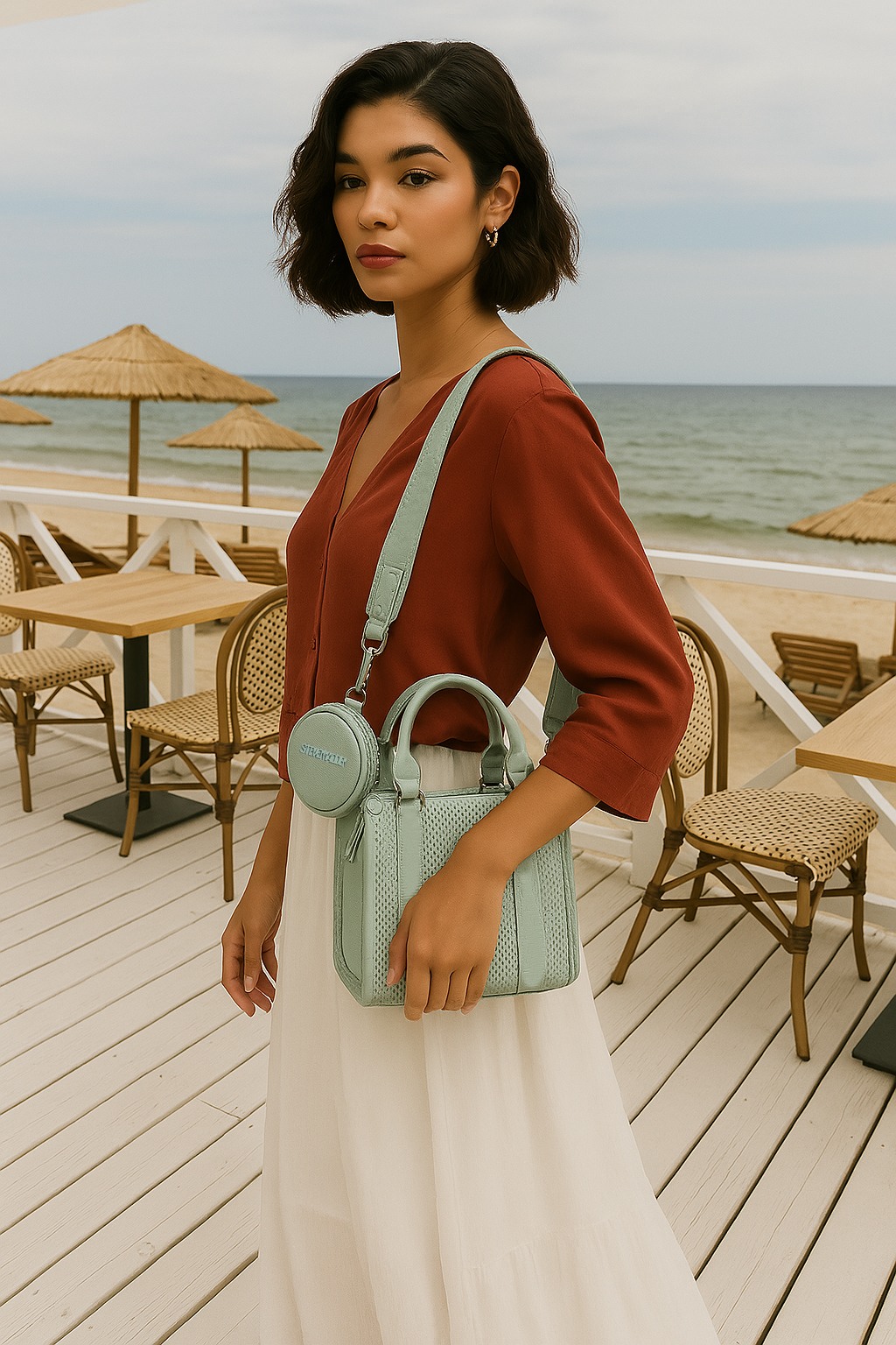 Bwebber Perf Frosty Green Satchel