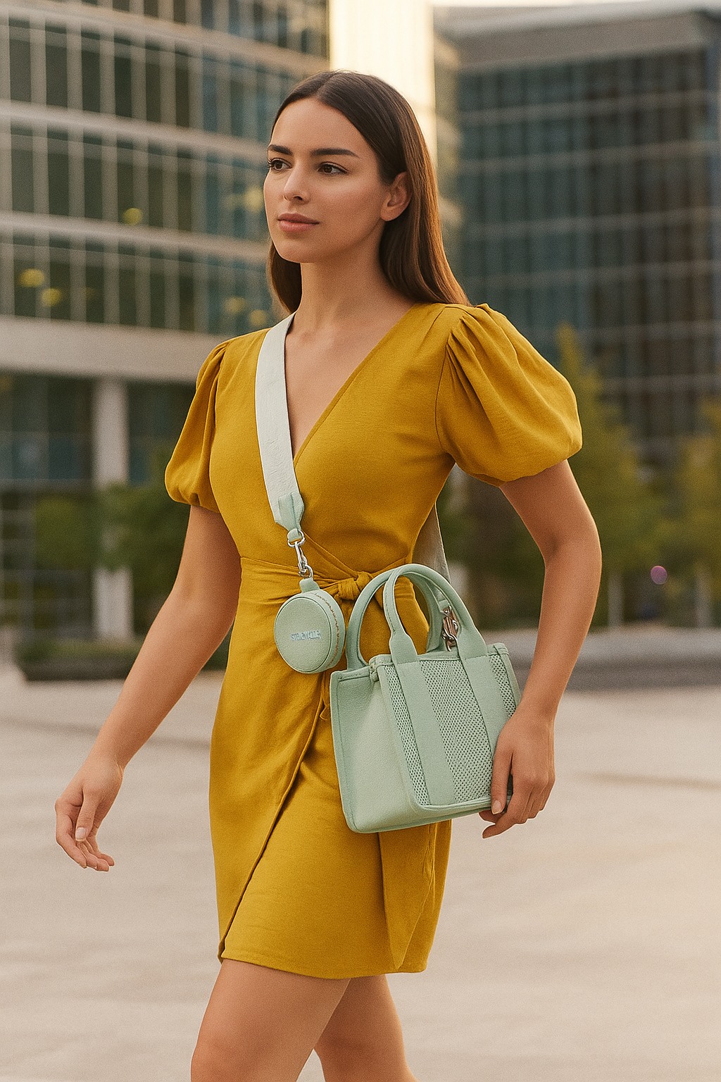 Bwebber Perf Frosty Green Satchel