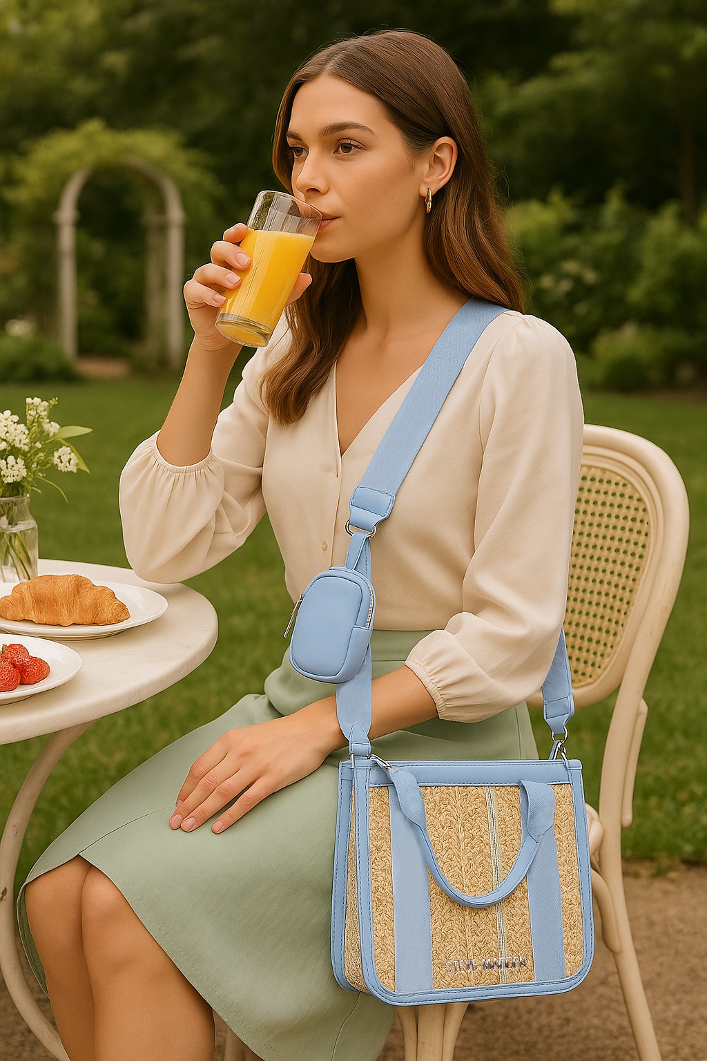Bwebber Straw Blue Haze Satchel