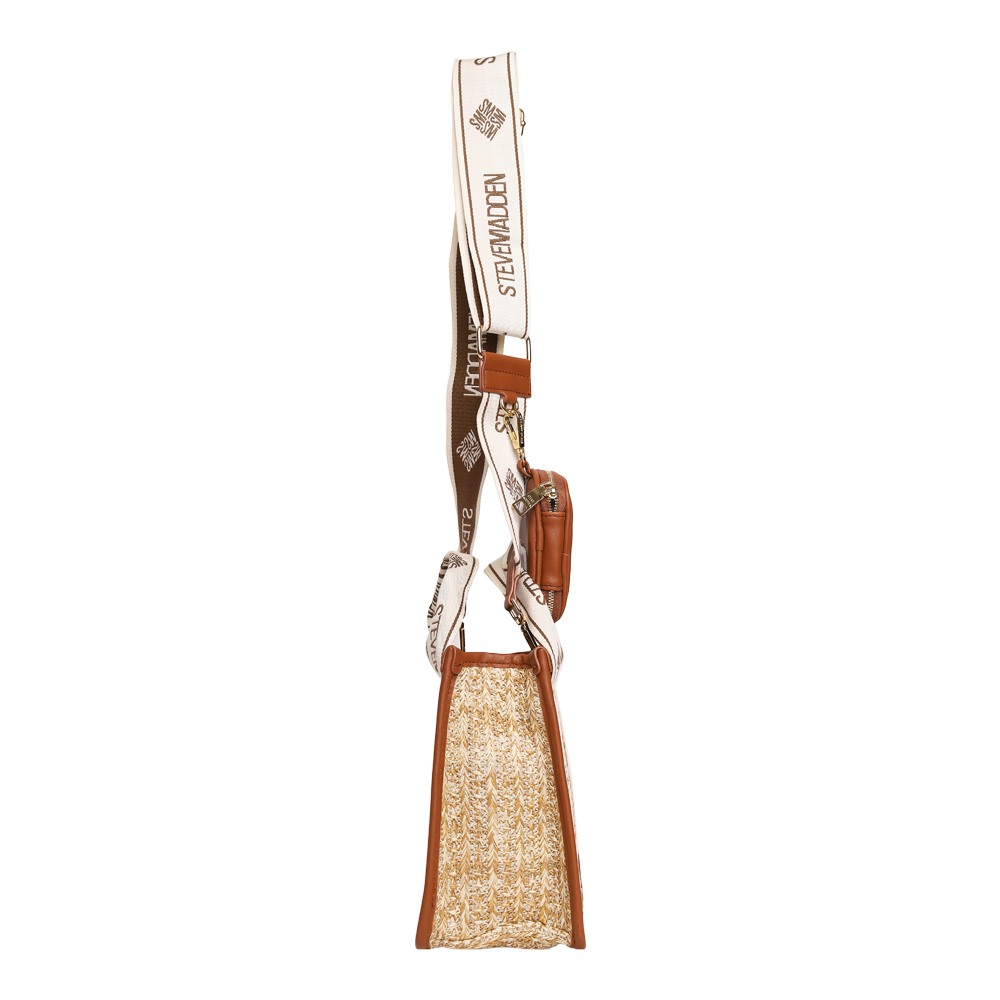 Bwebber Straw Cognac Satchel