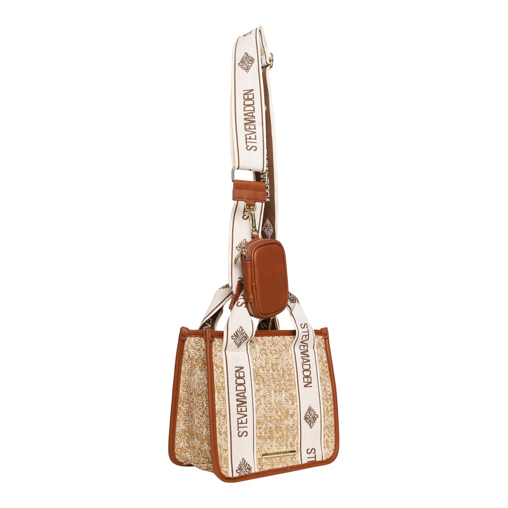 Bwebber Straw Cognac Satchel