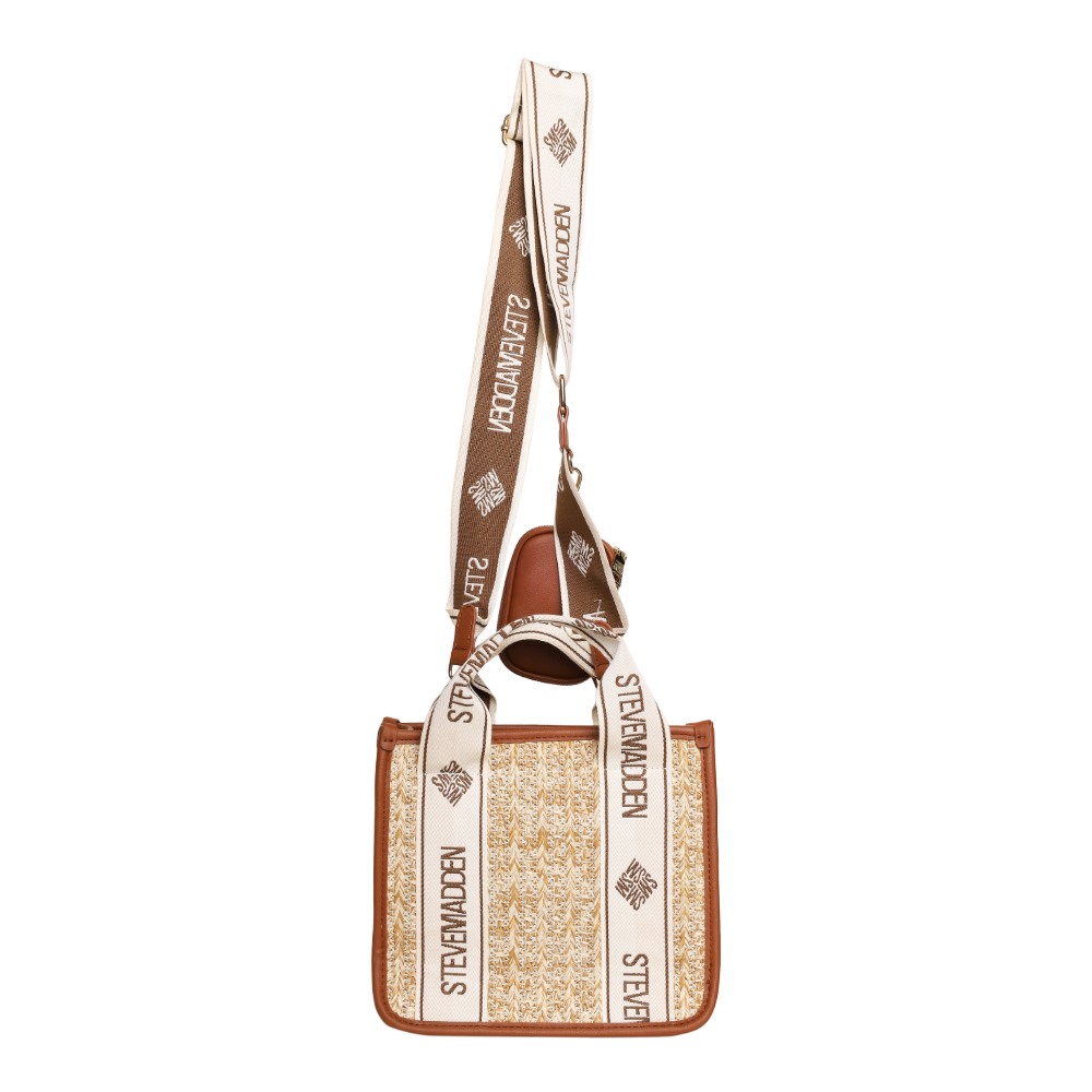 Bwebber Straw Cognac Satchel