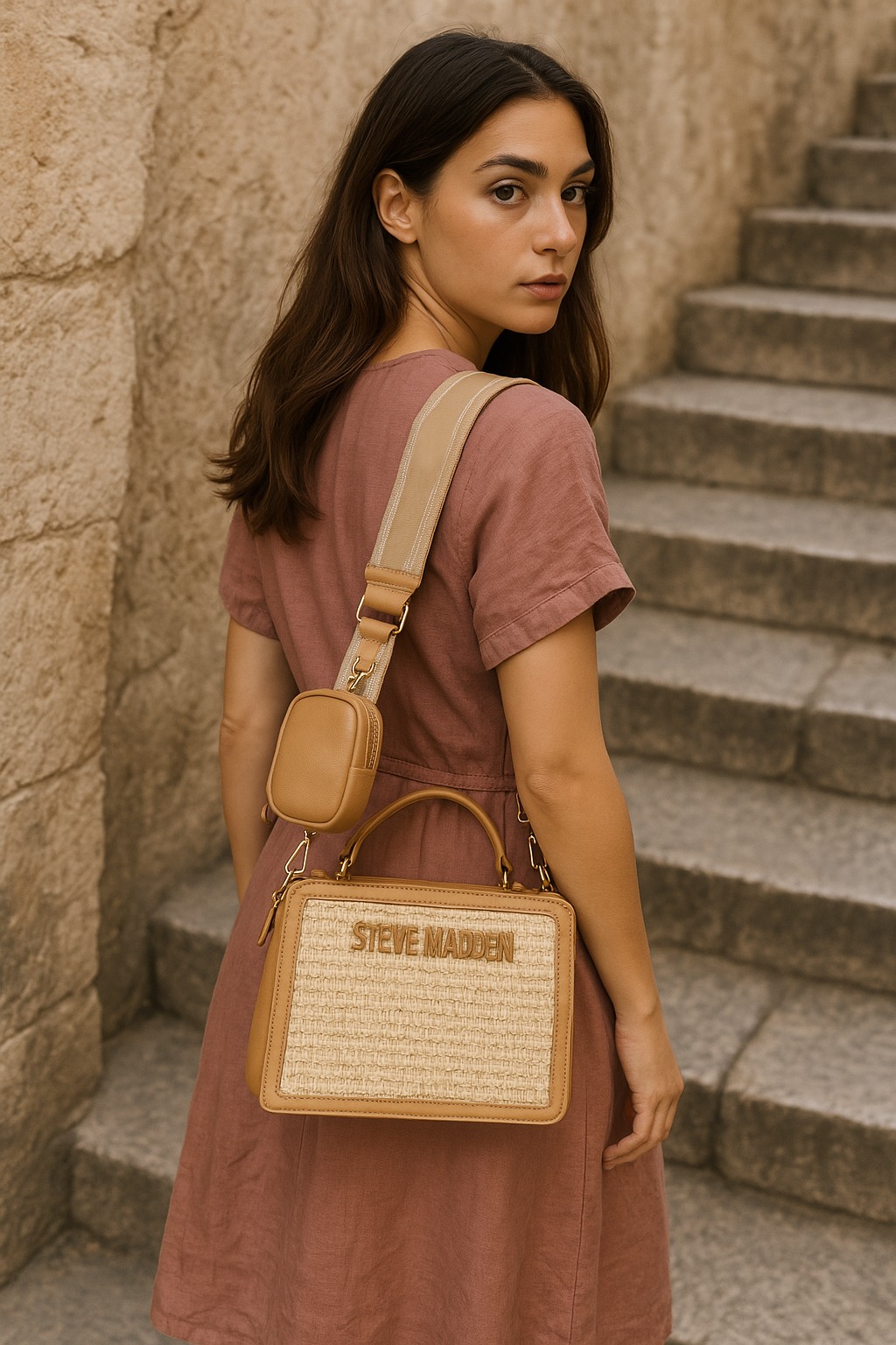 Bevelyn-S Camel Satchel