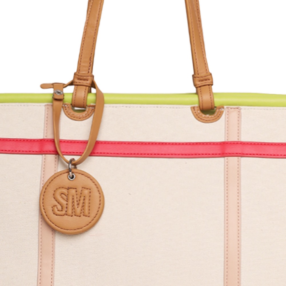 Bmarni Navy-Tan Multi Tote
