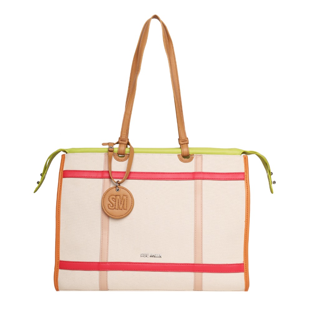 Bmarni Navy-Tan Multi Tote