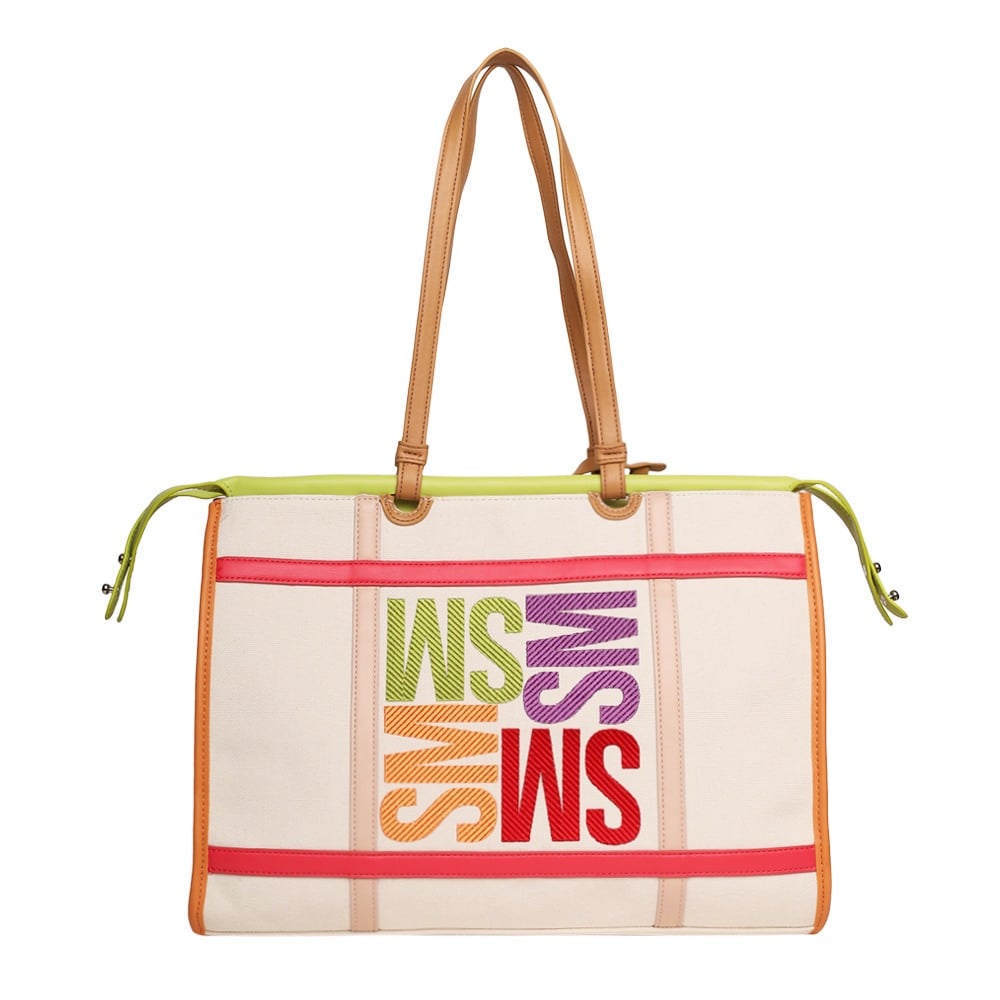 Bmarni Navy-Tan Multi Tote