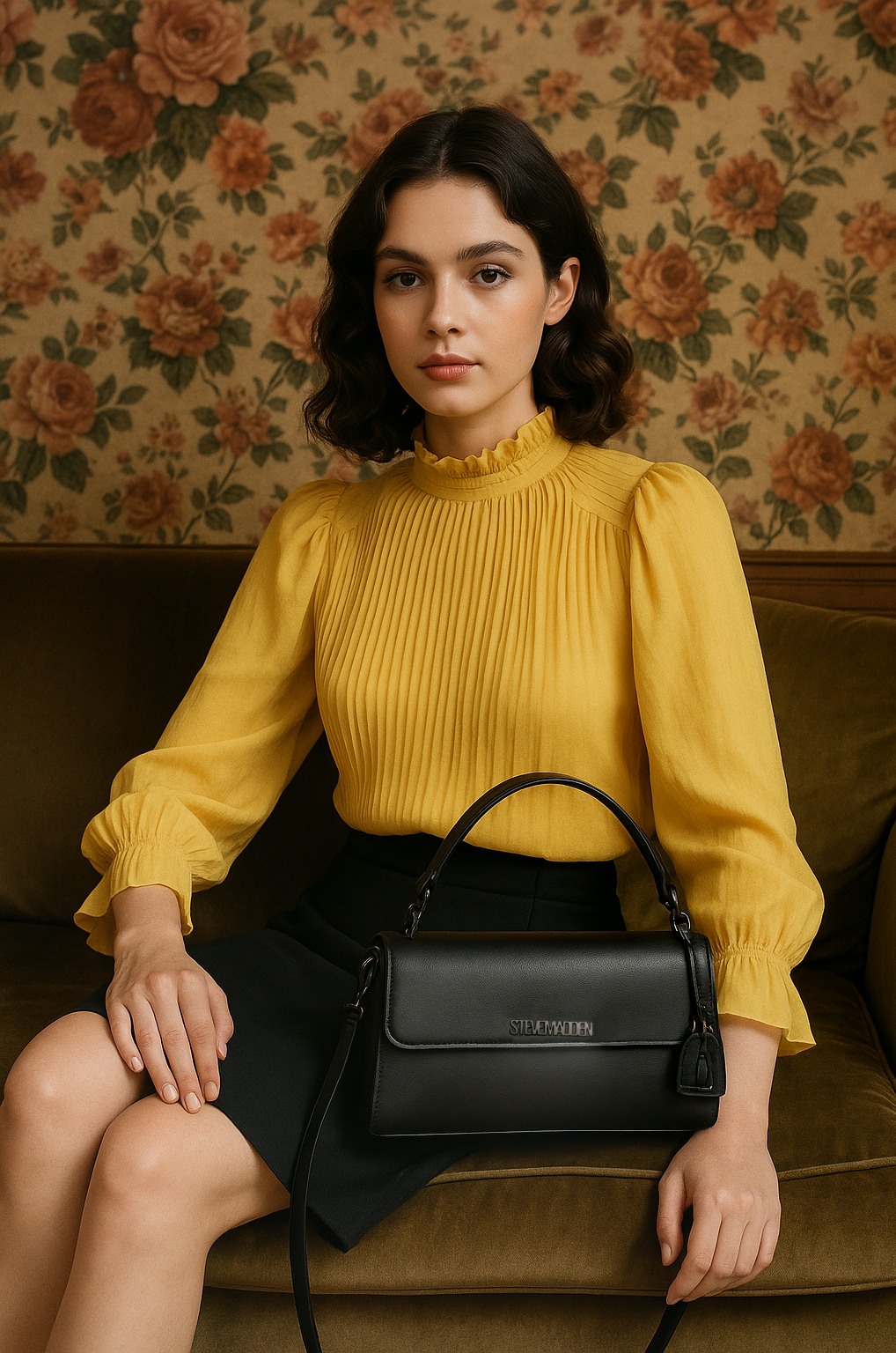 Bfloral Black Crossbody