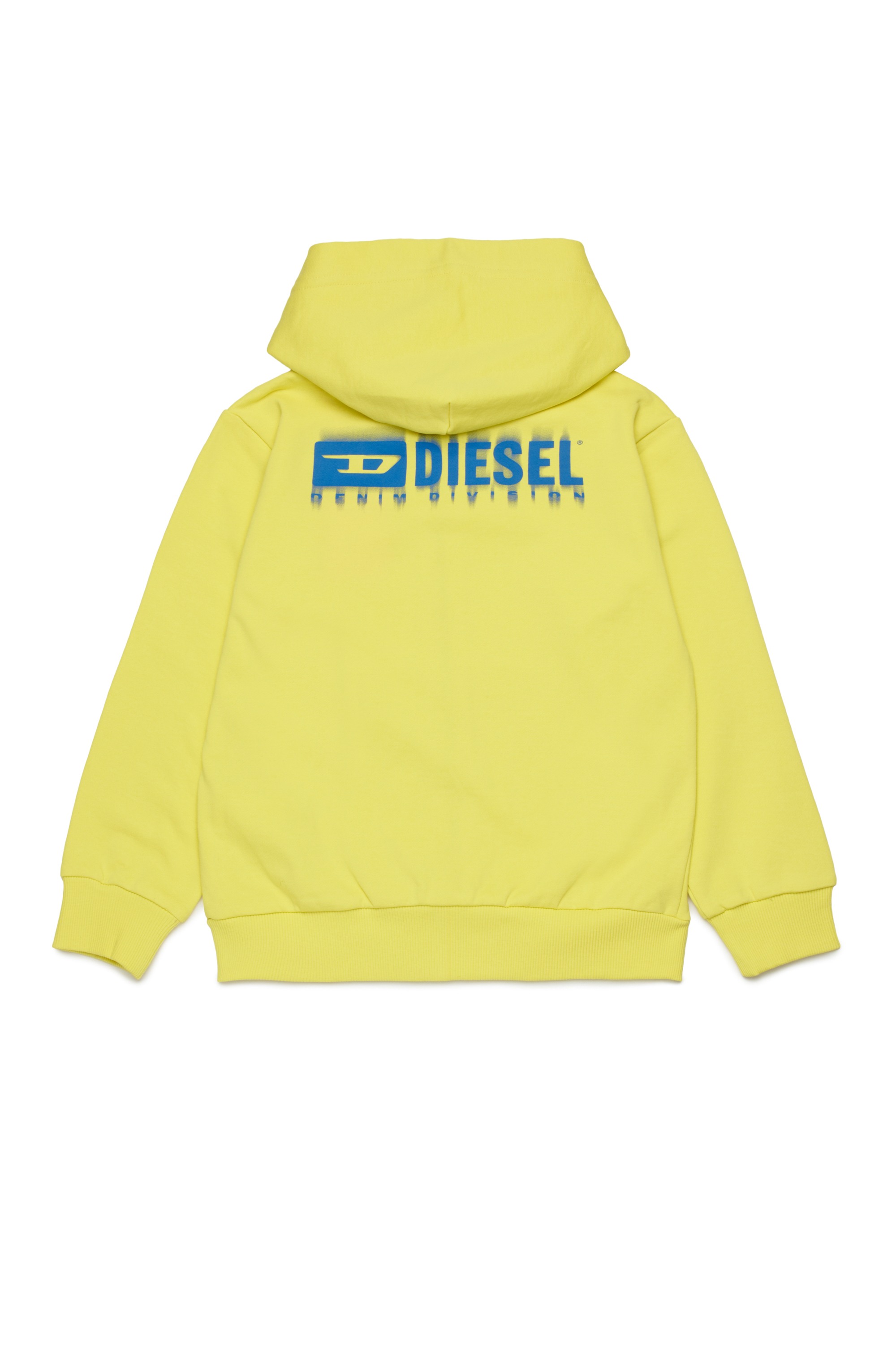 Yellow Zip-up hoodie with smudged logo