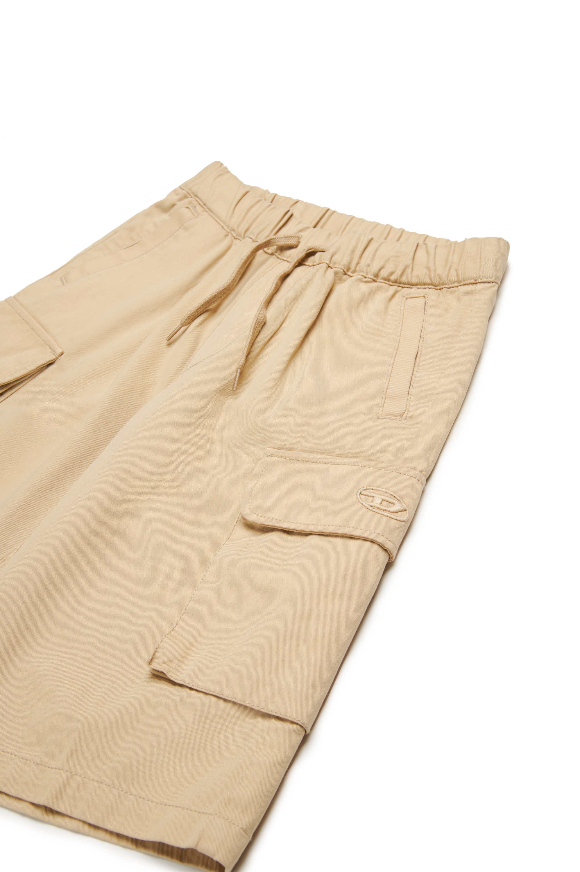 Brown Cargo shorts in cotton gabardine