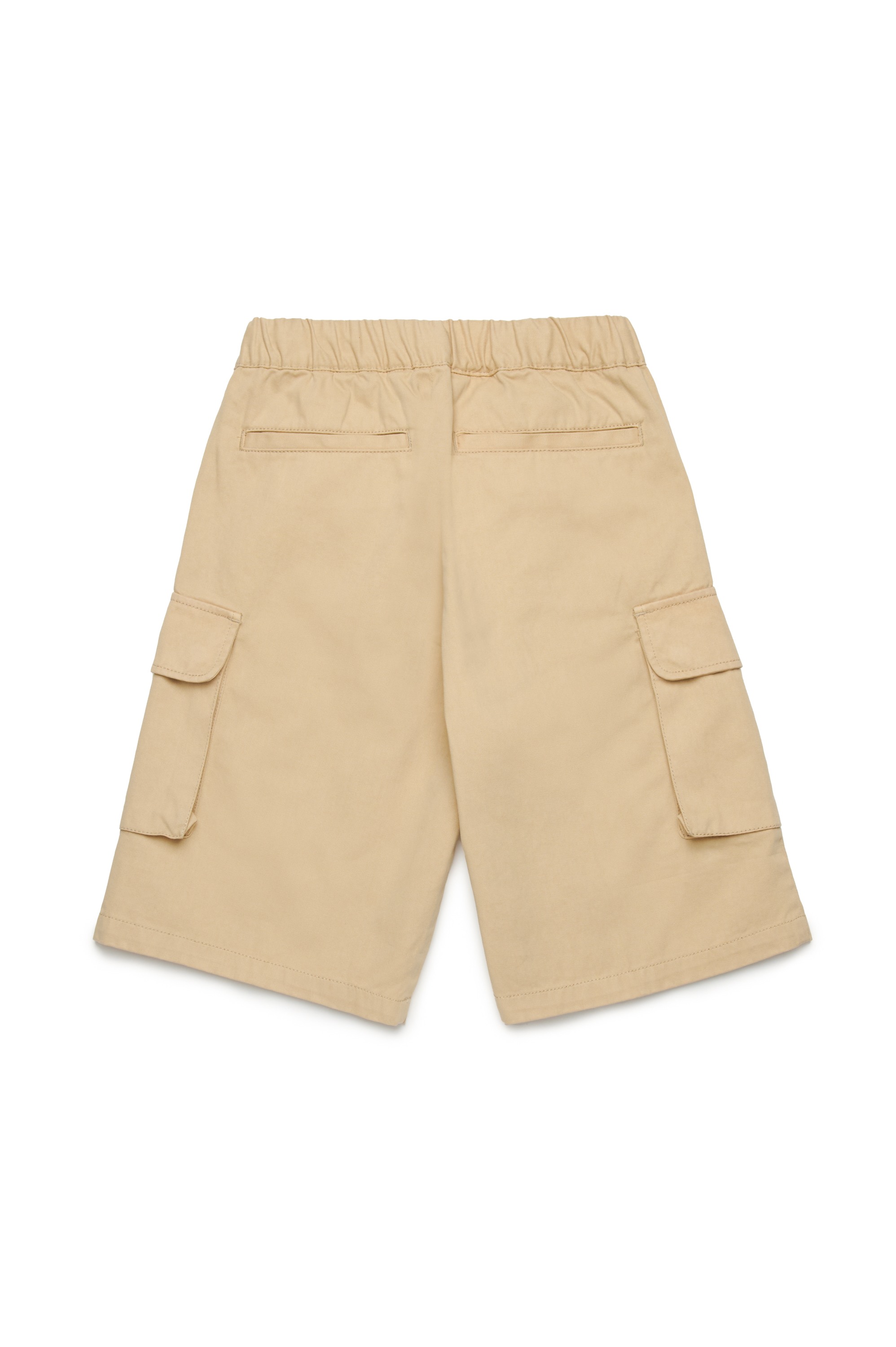 Brown Cargo shorts in cotton gabardine