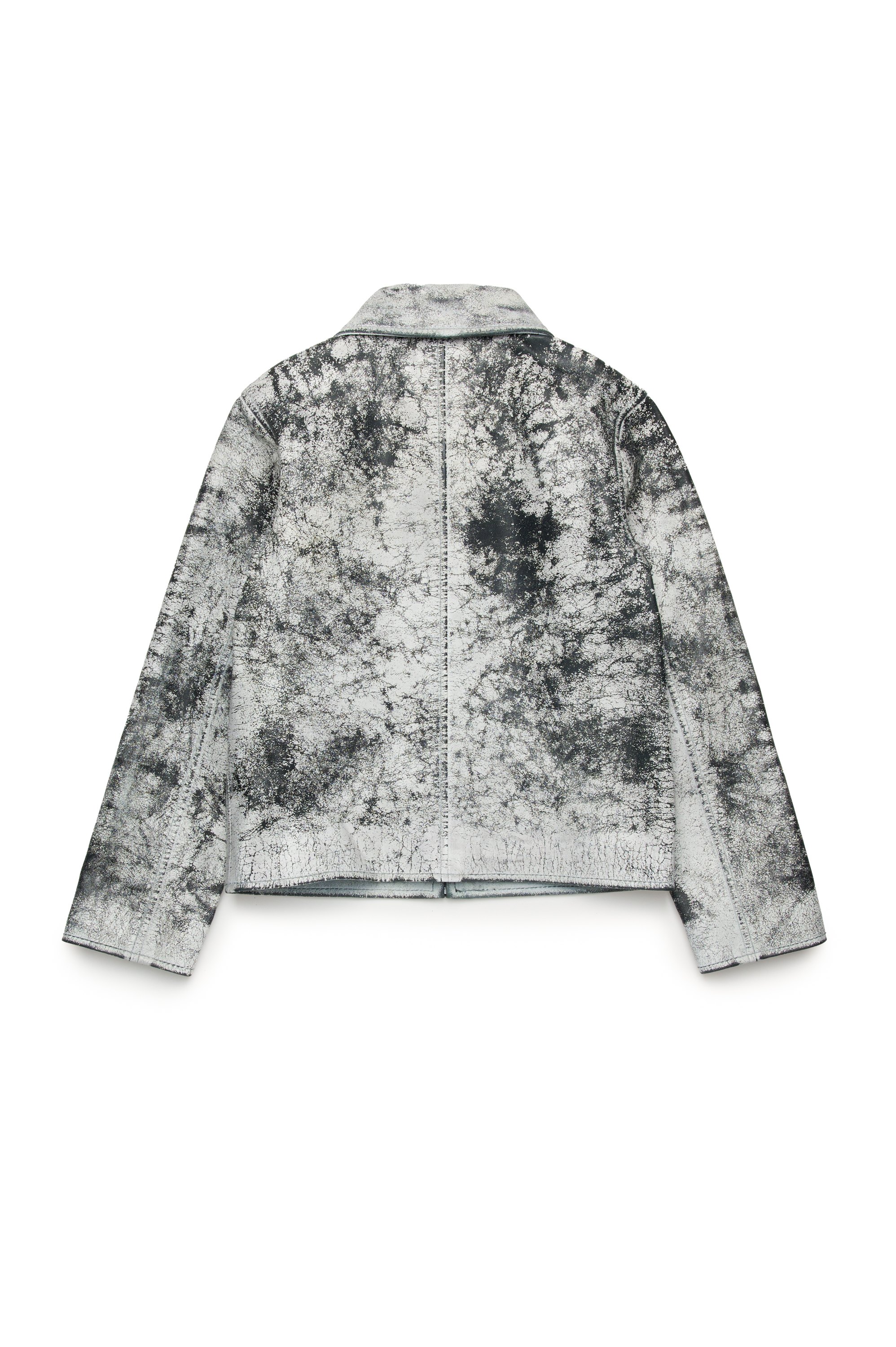 Grey Leather jacket with cracked coating