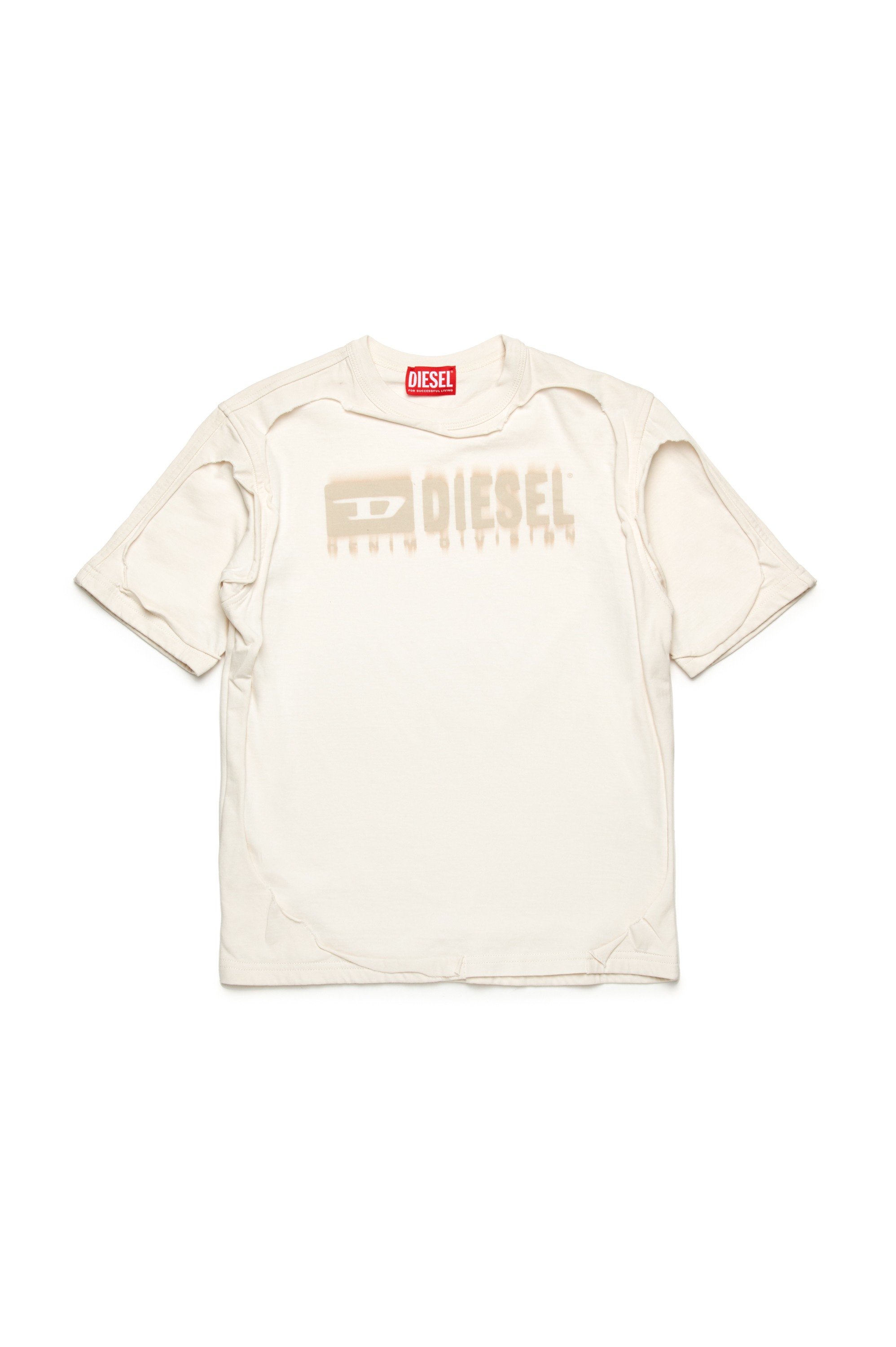 White Peel-off T-shirt with dégradé logo