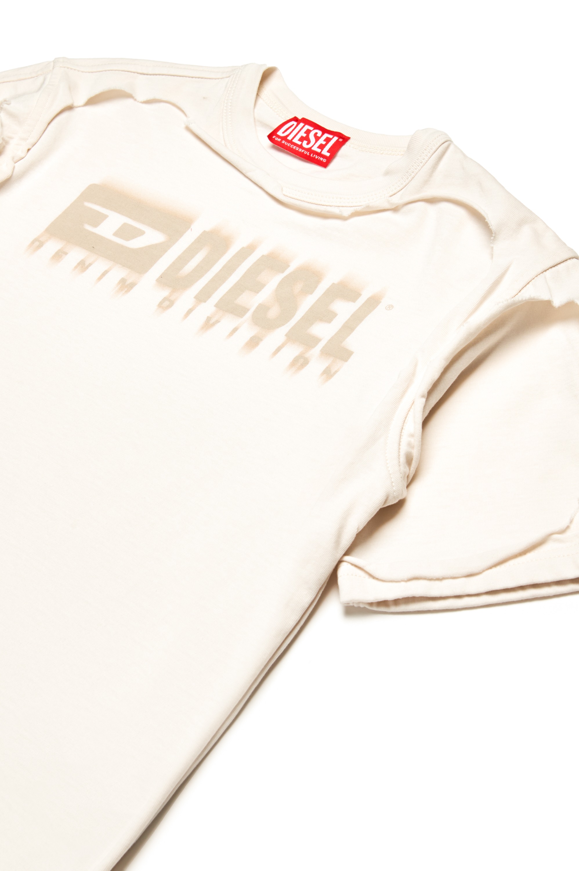 White Peel-off T-shirt with dégradé logo