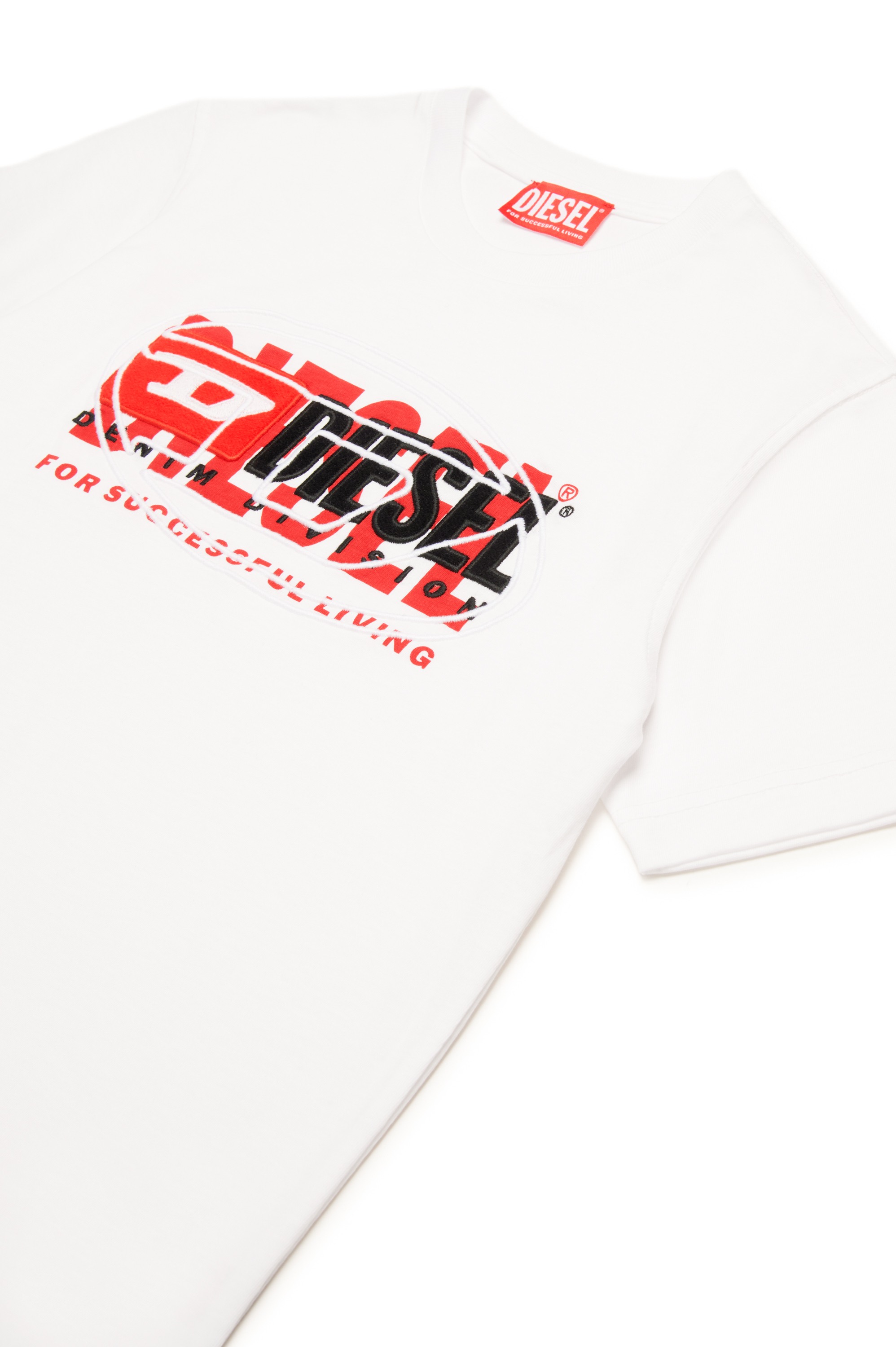 White T-shirt with superimposed logos