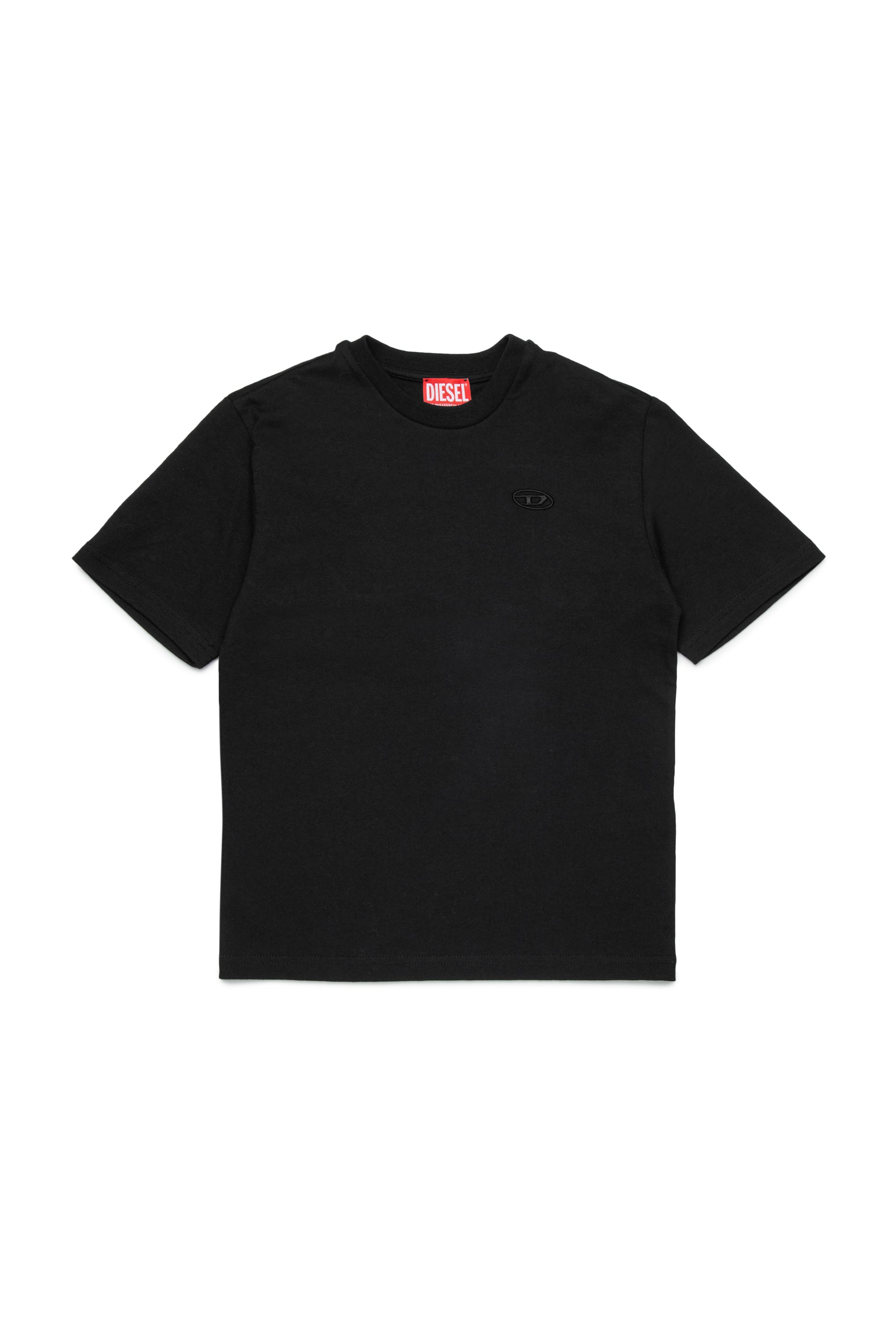 Black T-shirt with mega Oval D embroidery