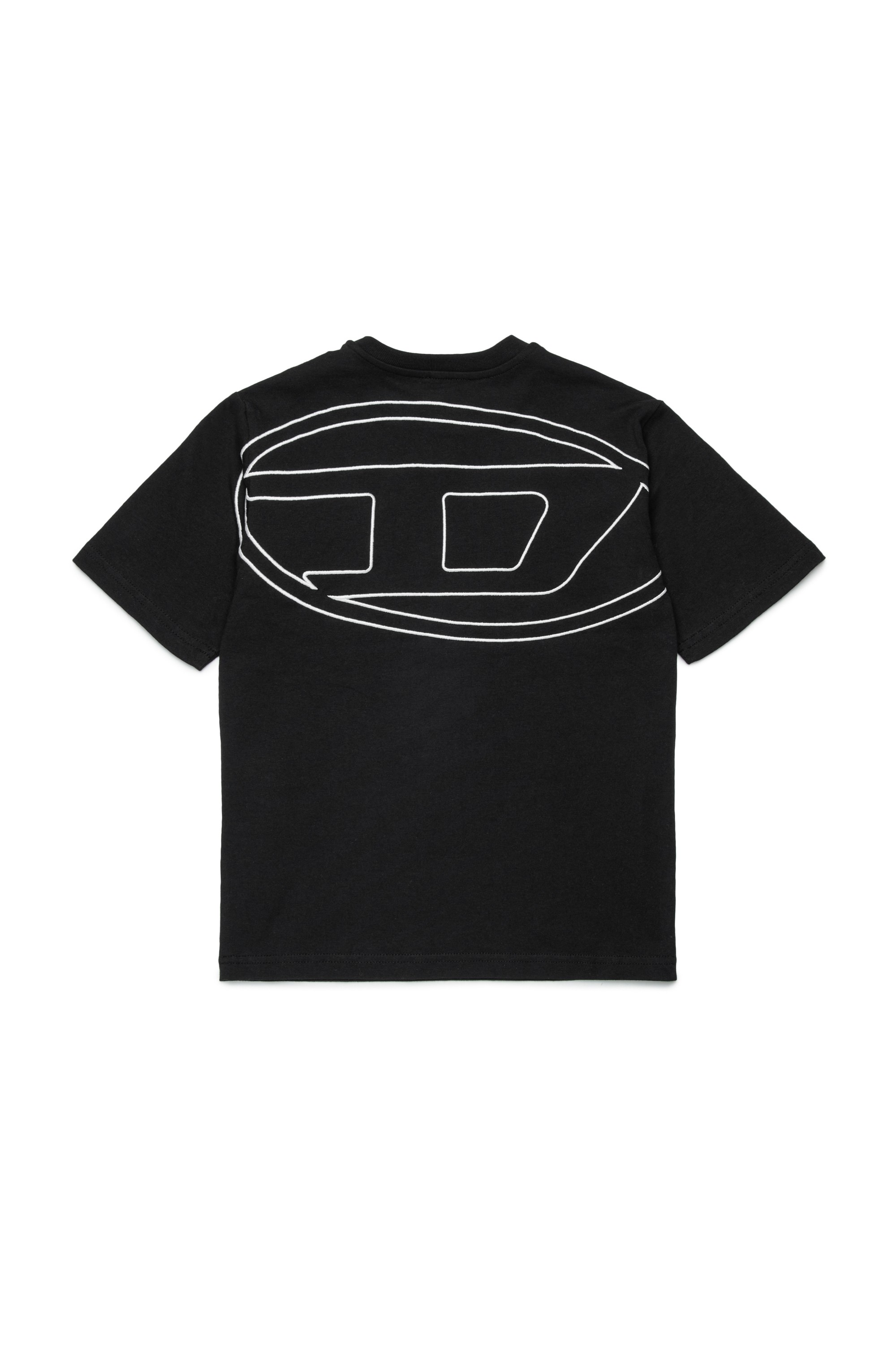 Black T-shirt with mega Oval D embroidery