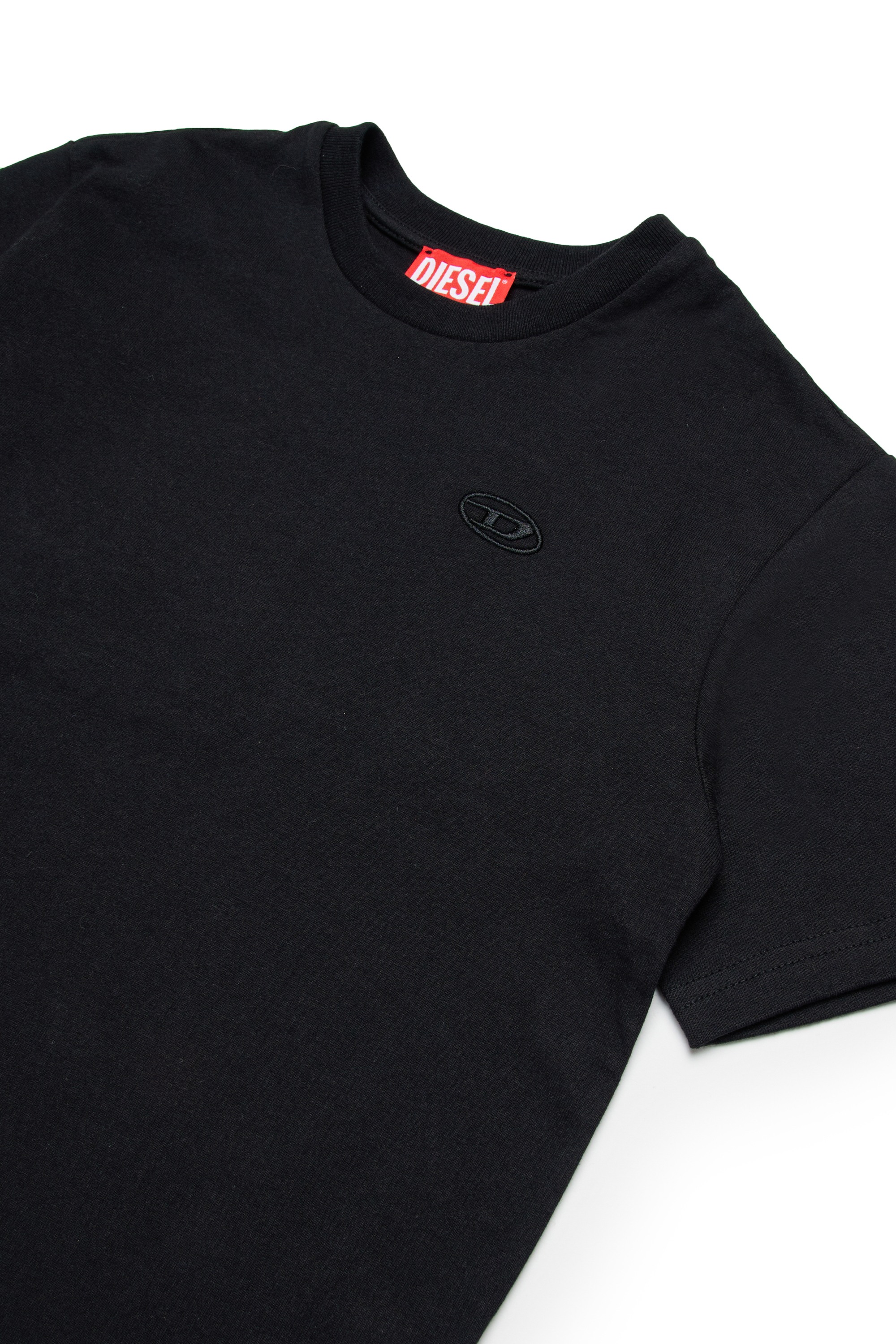 Black T-shirt with mega Oval D embroidery