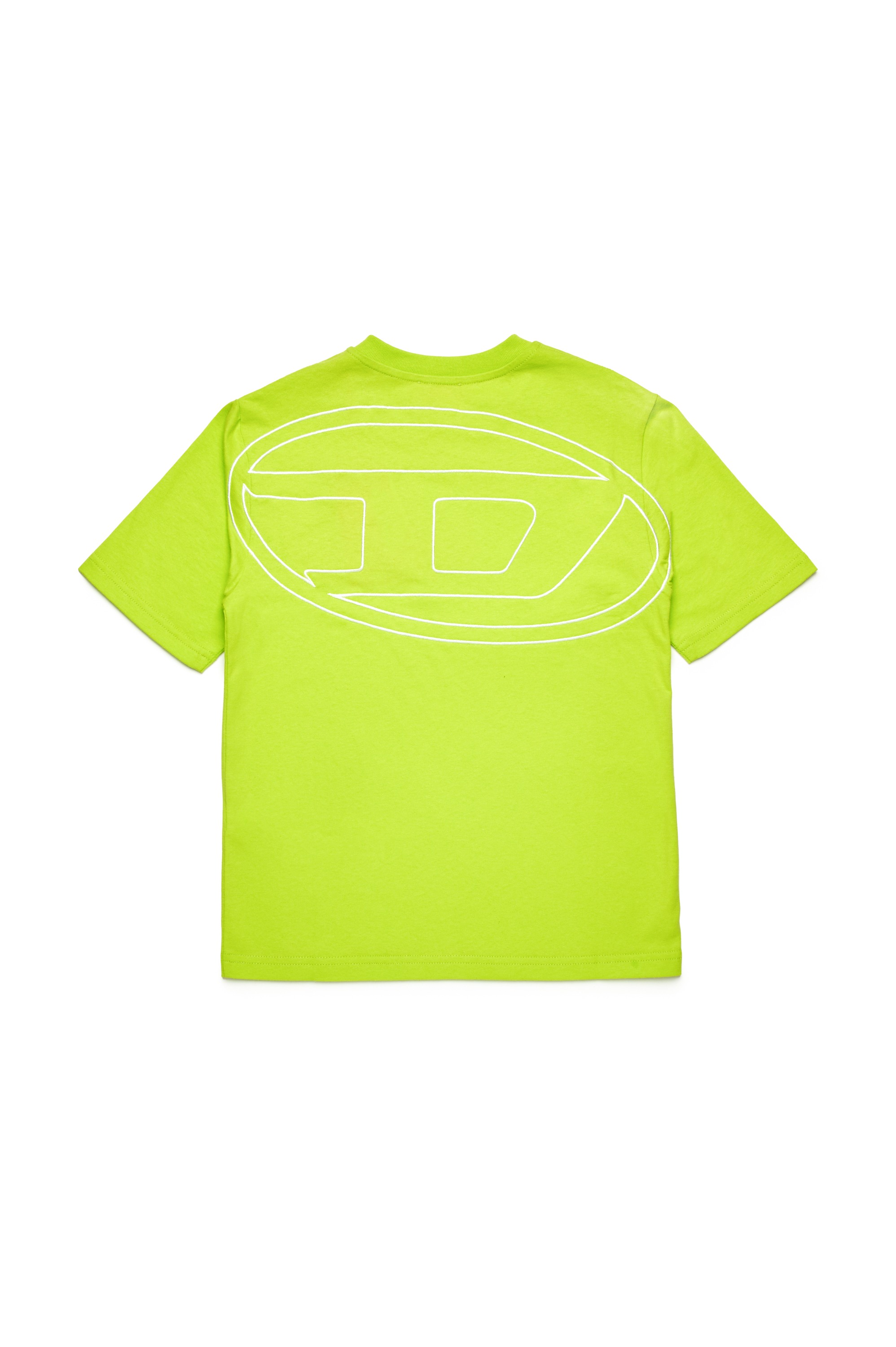 Green T-shirt with mega Oval D embroidery