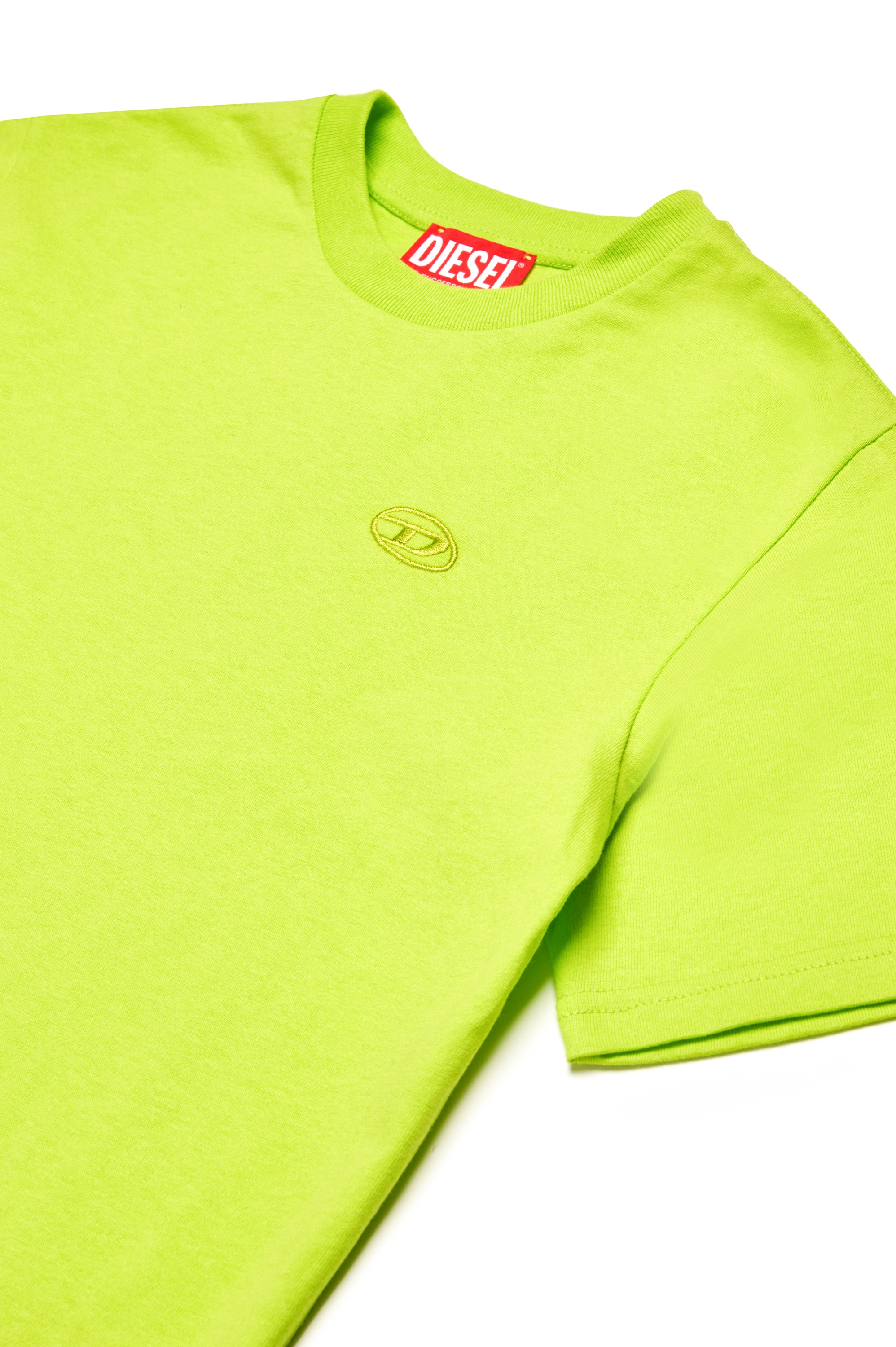 Green T-shirt with mega Oval D embroidery
