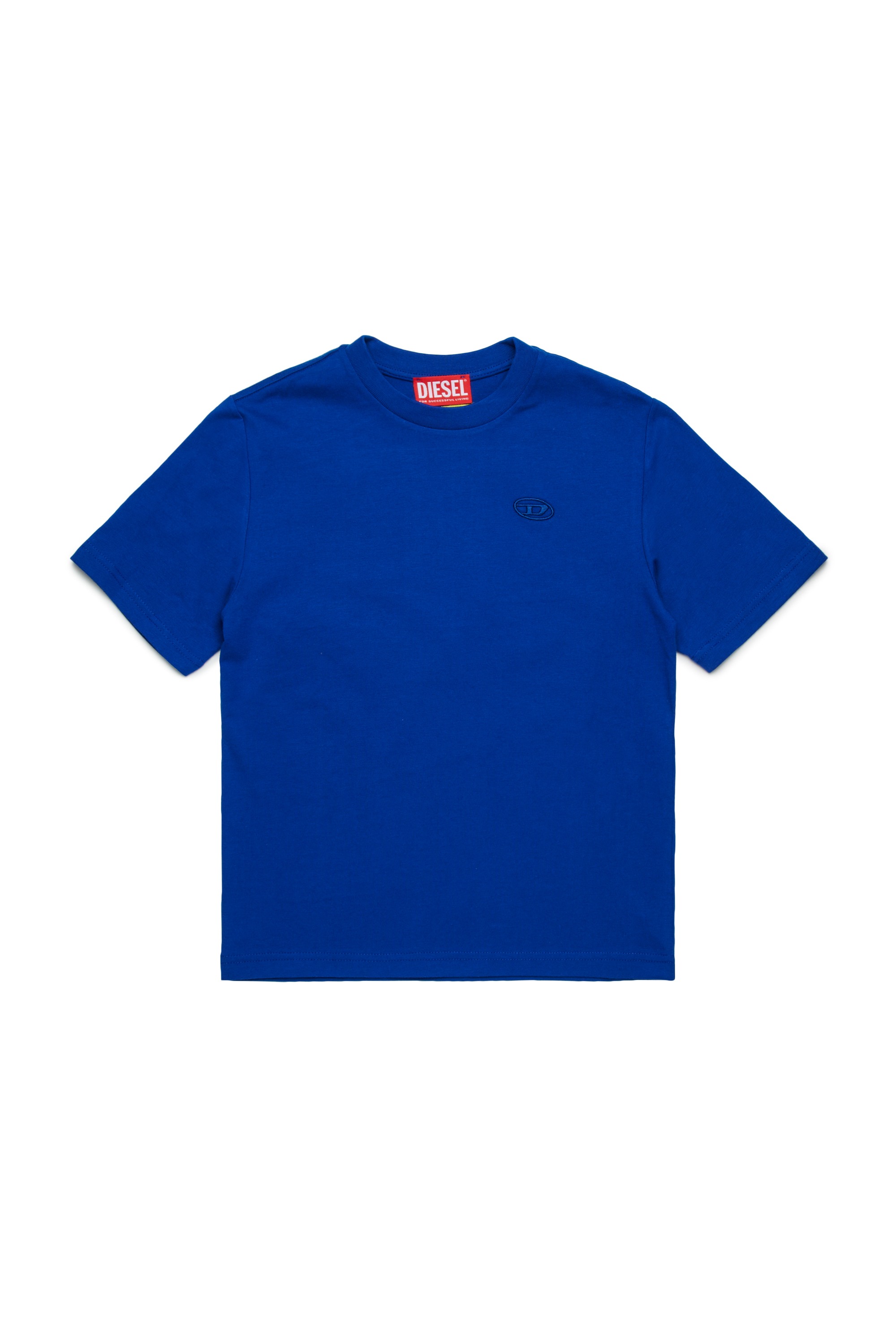 Blue T-shirt with mega Oval D embroidery