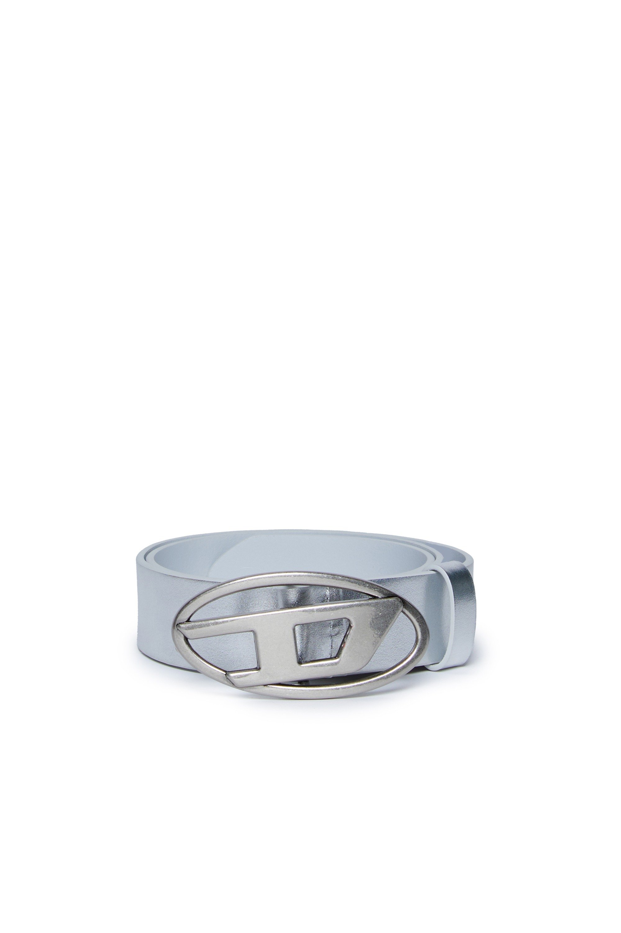 Blue Leather belt with Oval D buckle