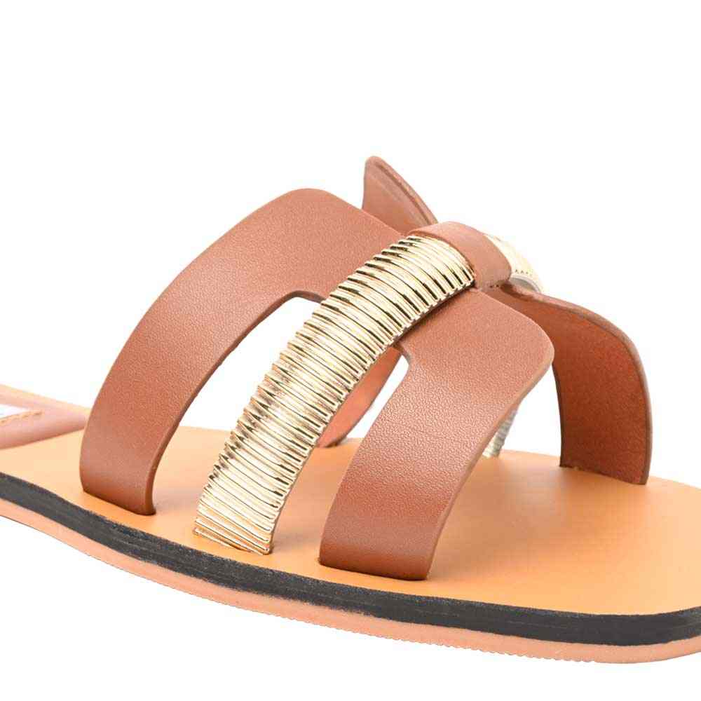 Niella Tan Leather Flats