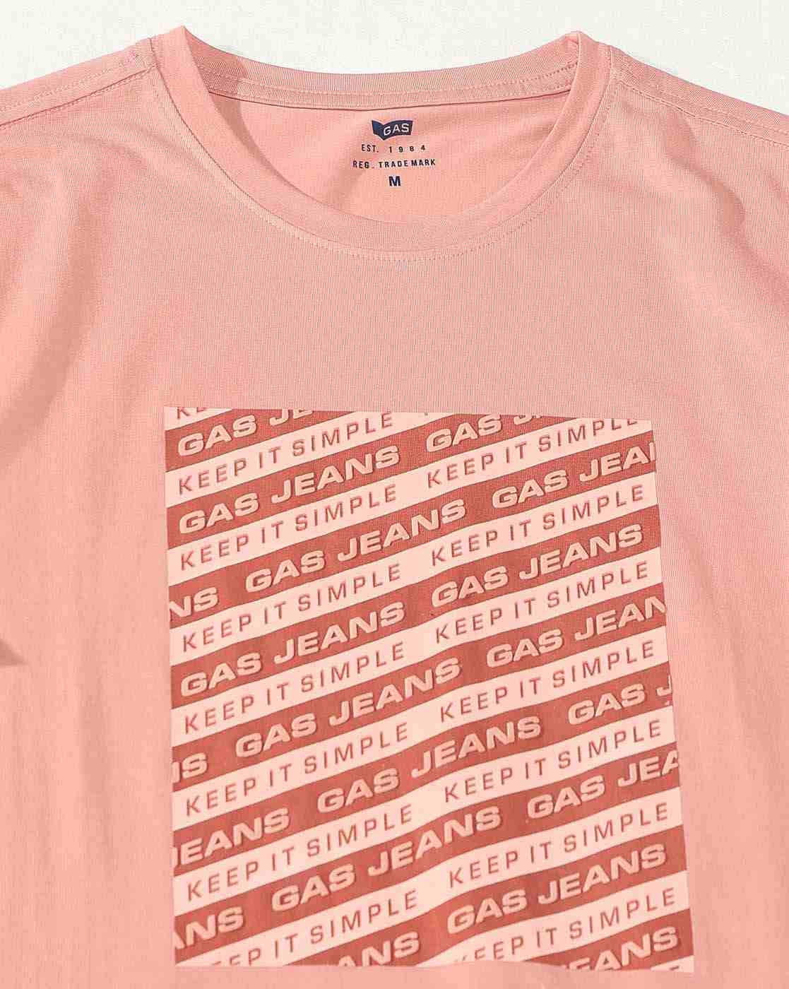 GAS | Regular Fit T-Shirt With Abstract Text Block Print