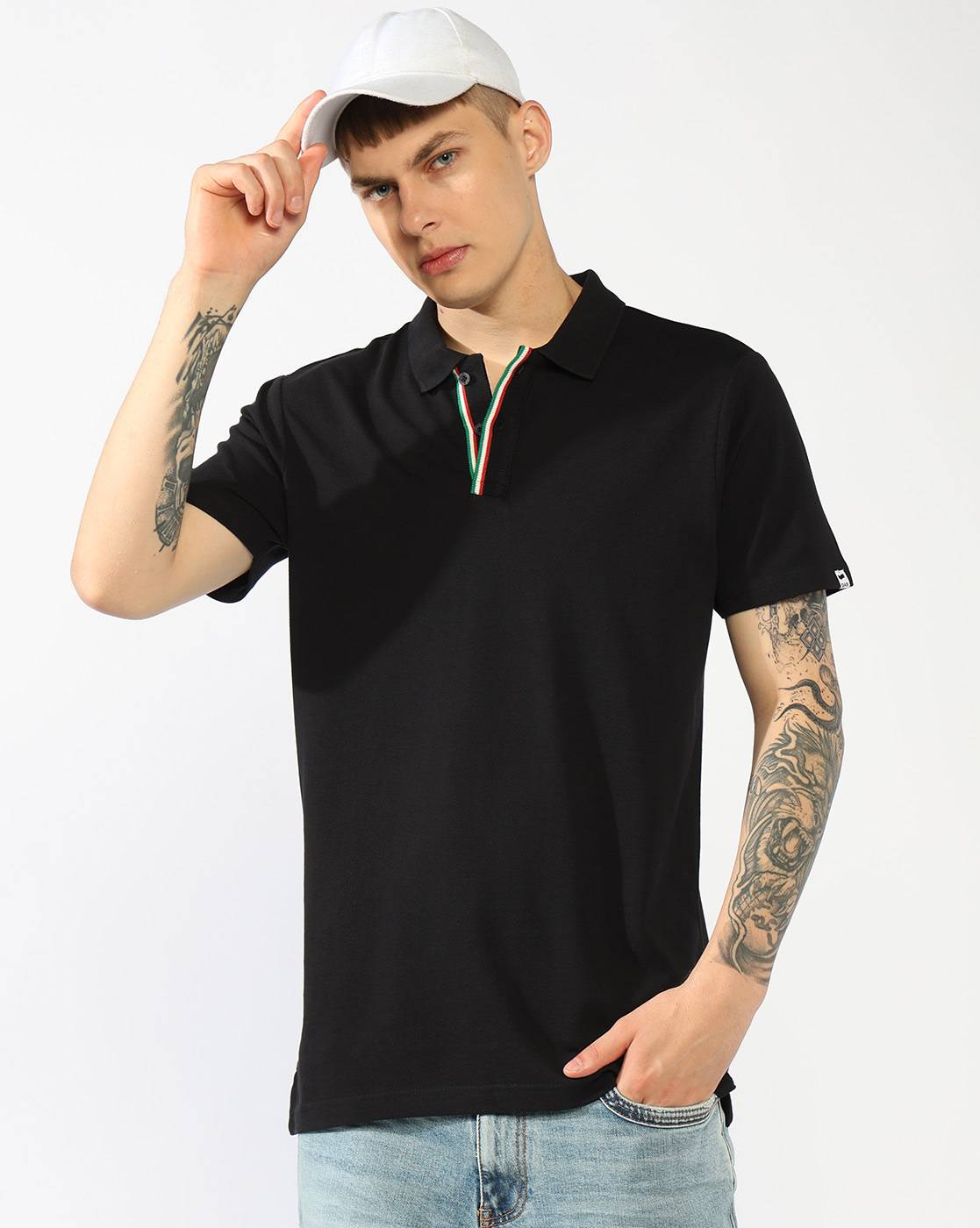 GAS | Regular Fit Polo T-shirt with Branded Tape Detail