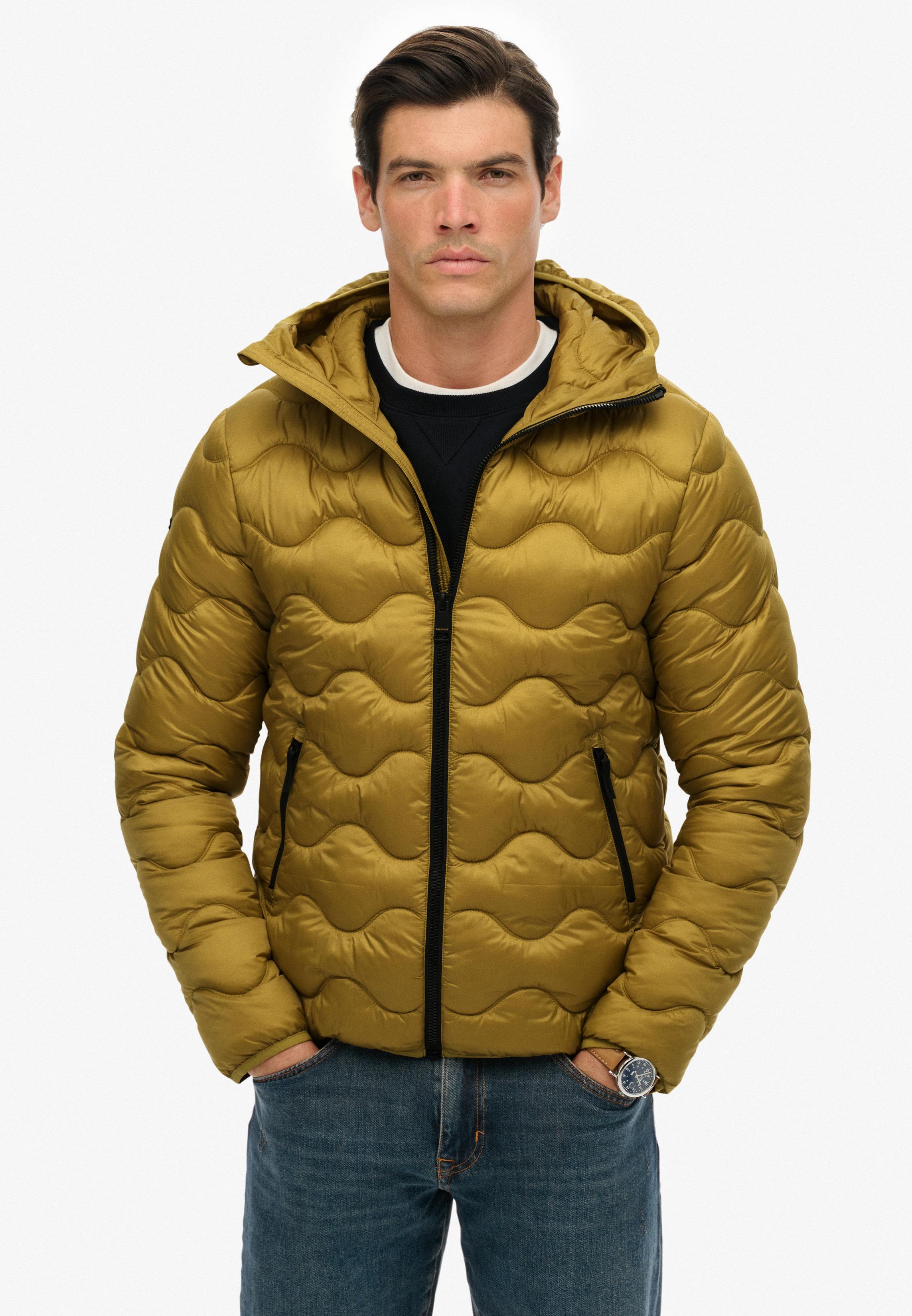 HOODED QUILTED WAVE PADDED JKT