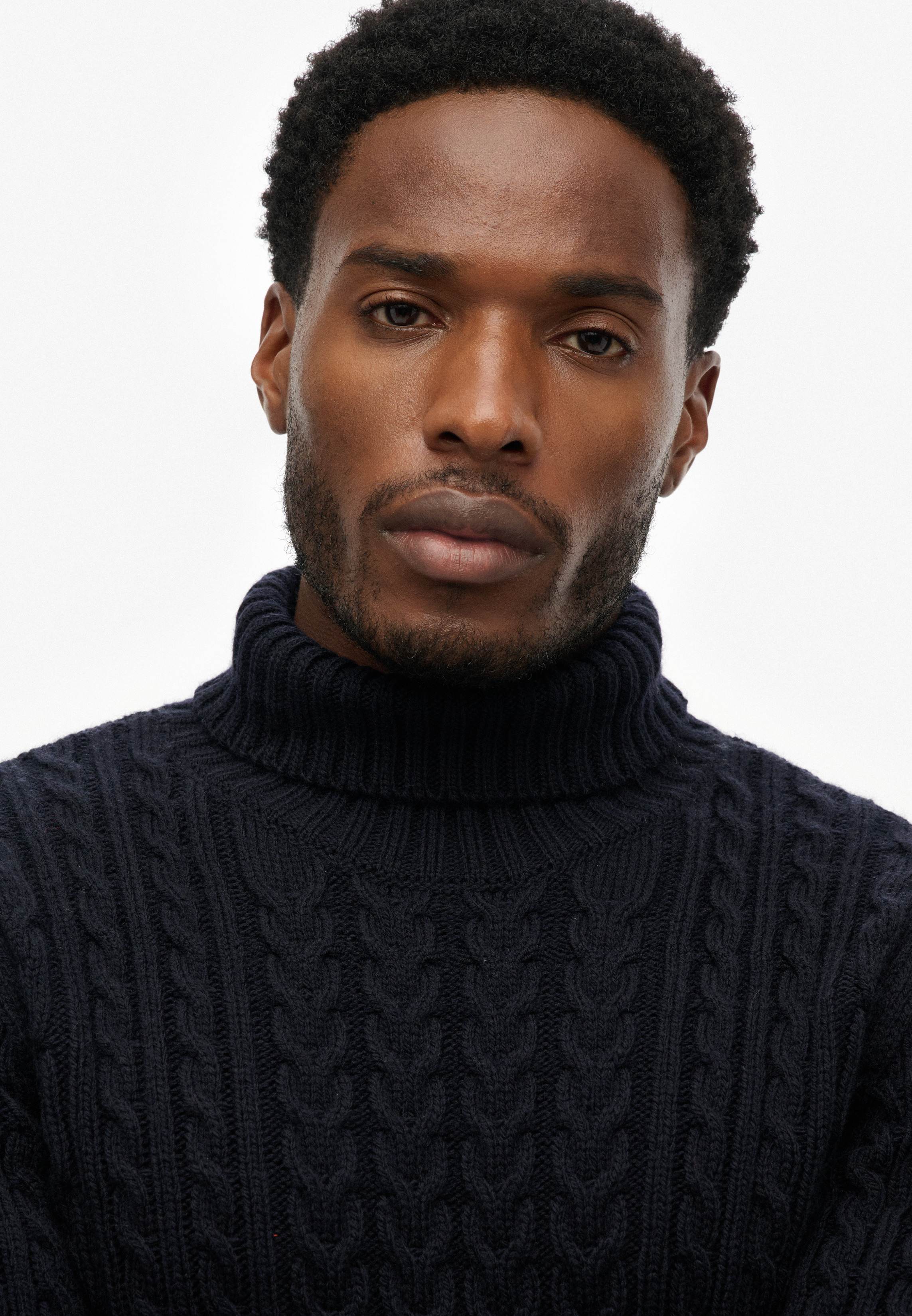 JACOB CABLE ROLL NECK JUMPER