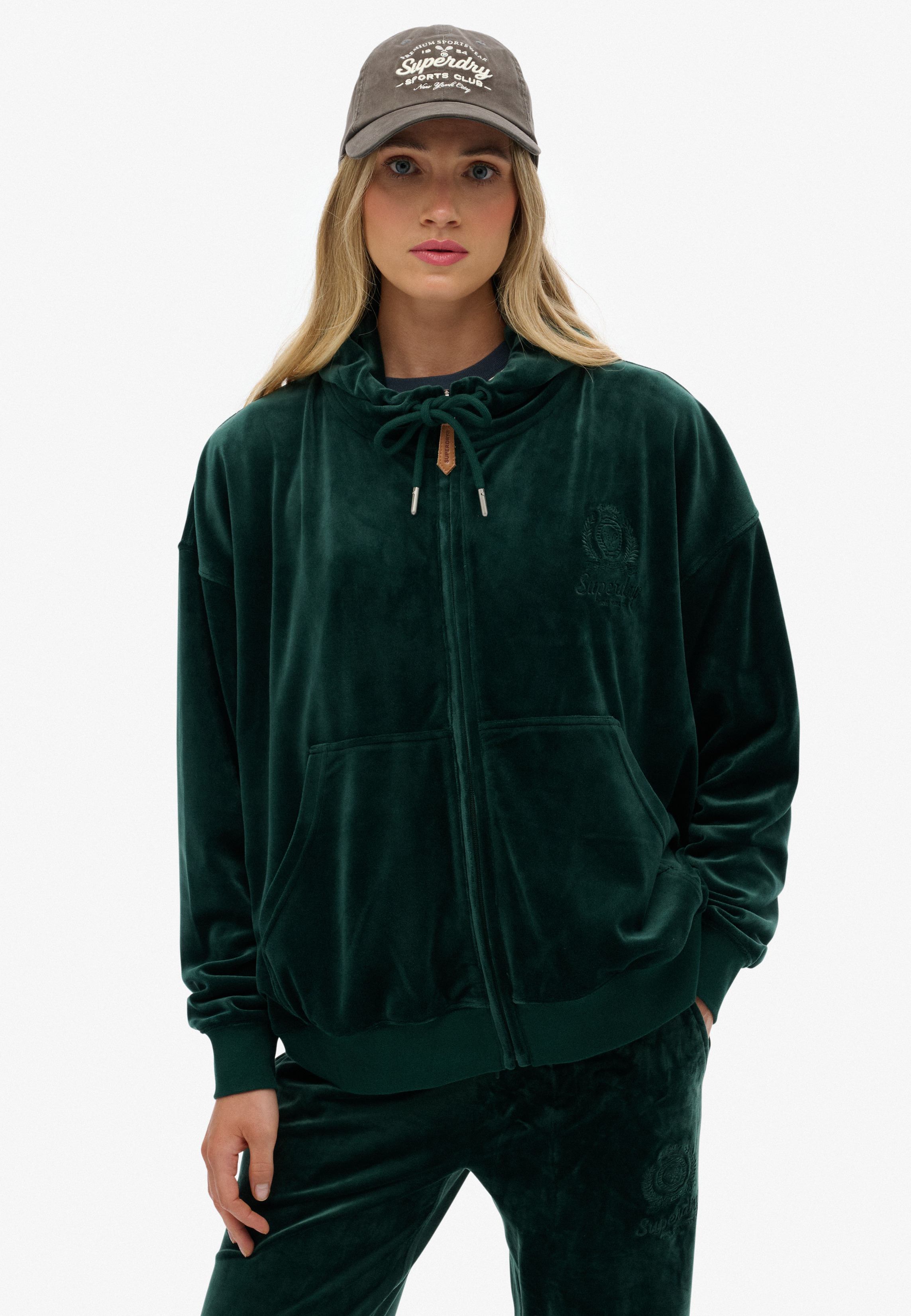 COUNTRY CLUB VELOUR ZIPHOOD