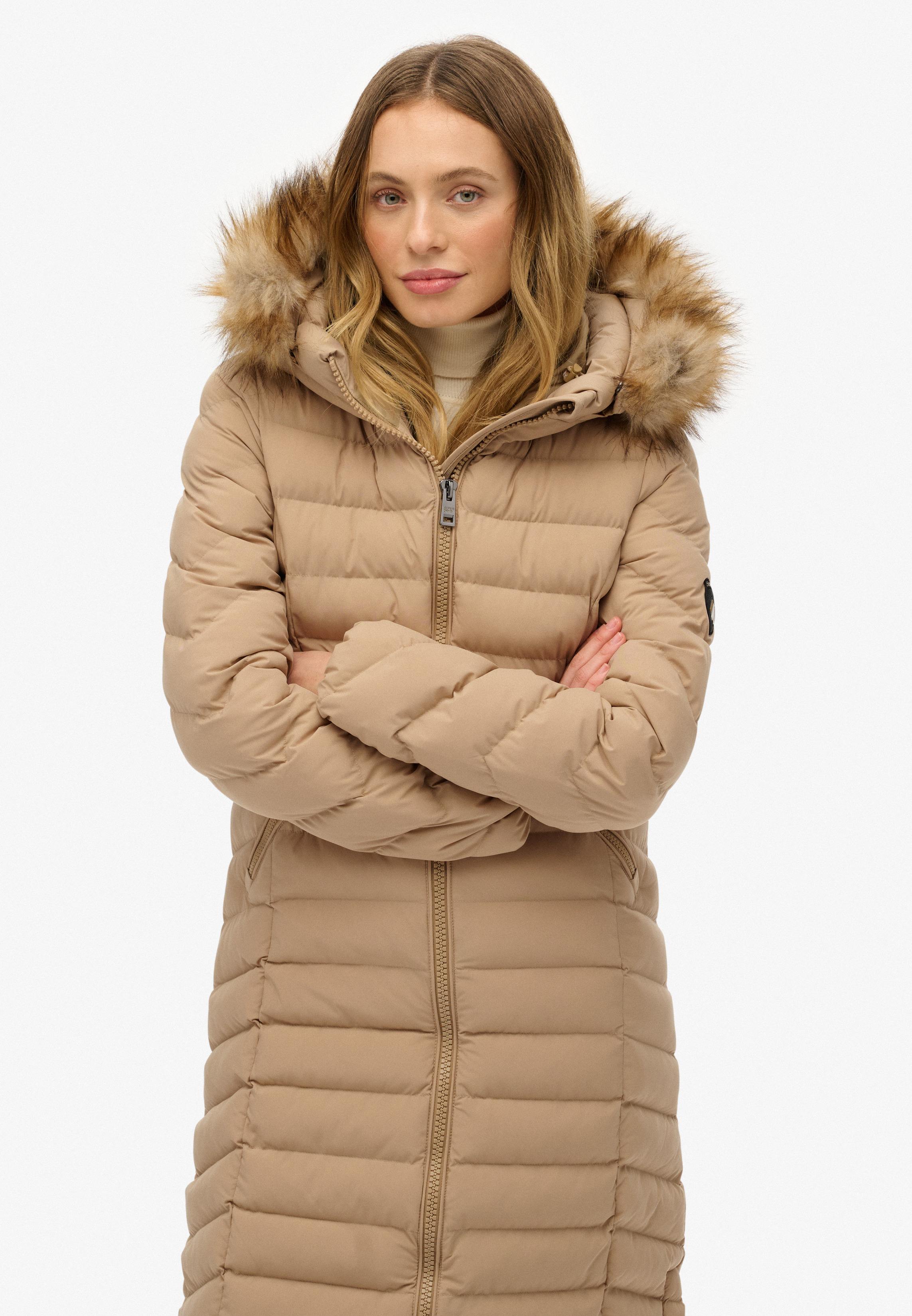 FUJI FAUX FUR HOODED LONGLINE