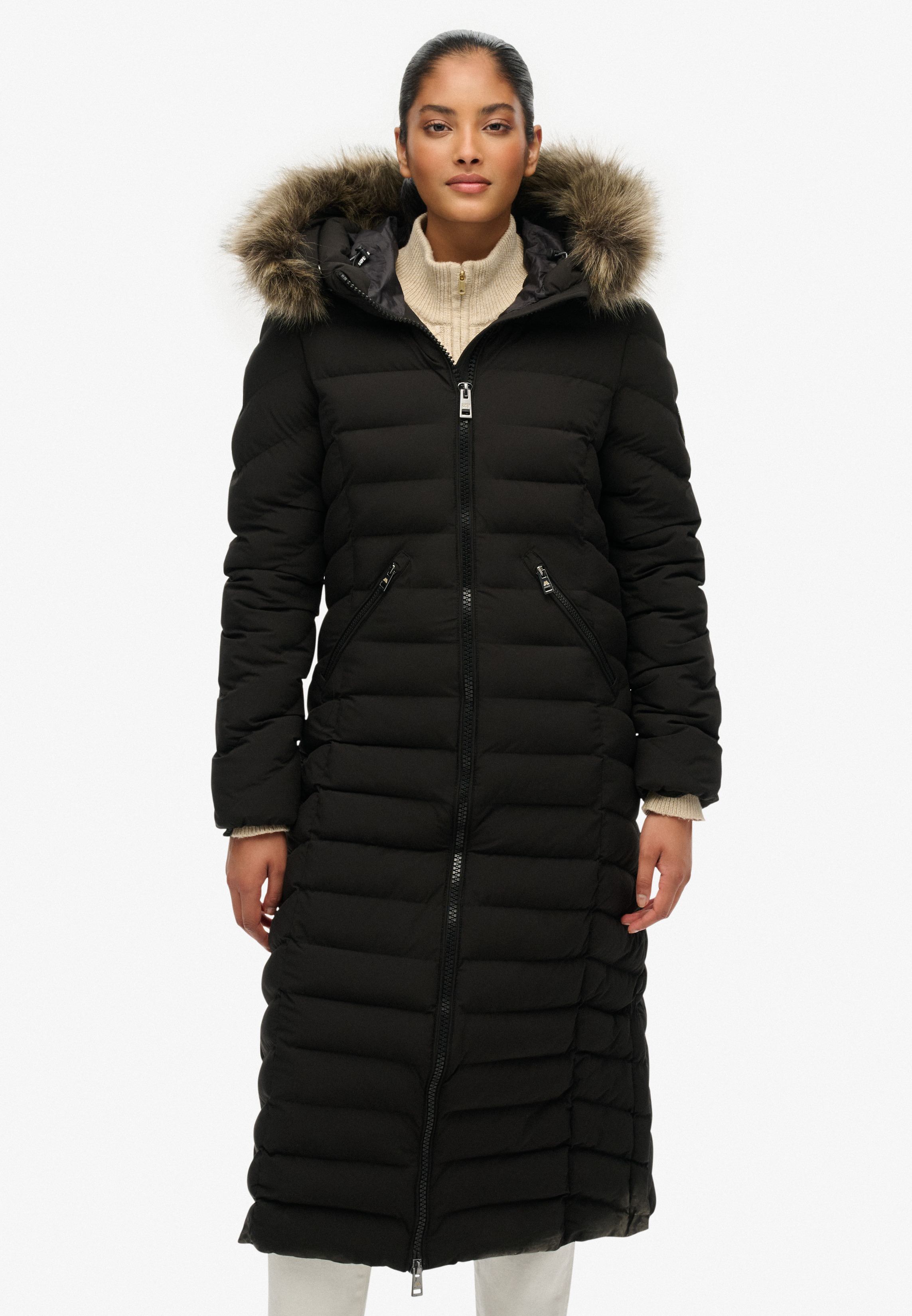 FUJI FAUX FUR HOODED LONGLINE