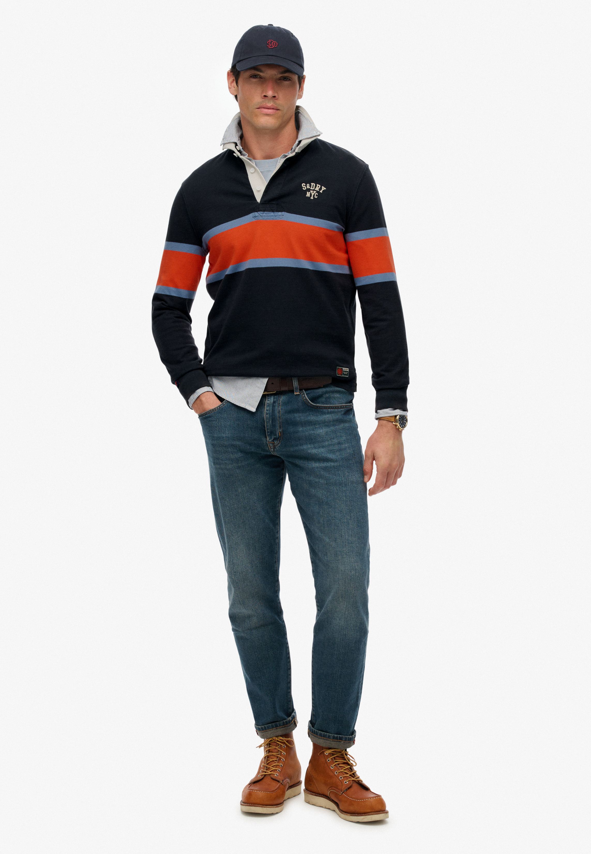 VINTAGE ATHLETIC STRIPE RUGBY