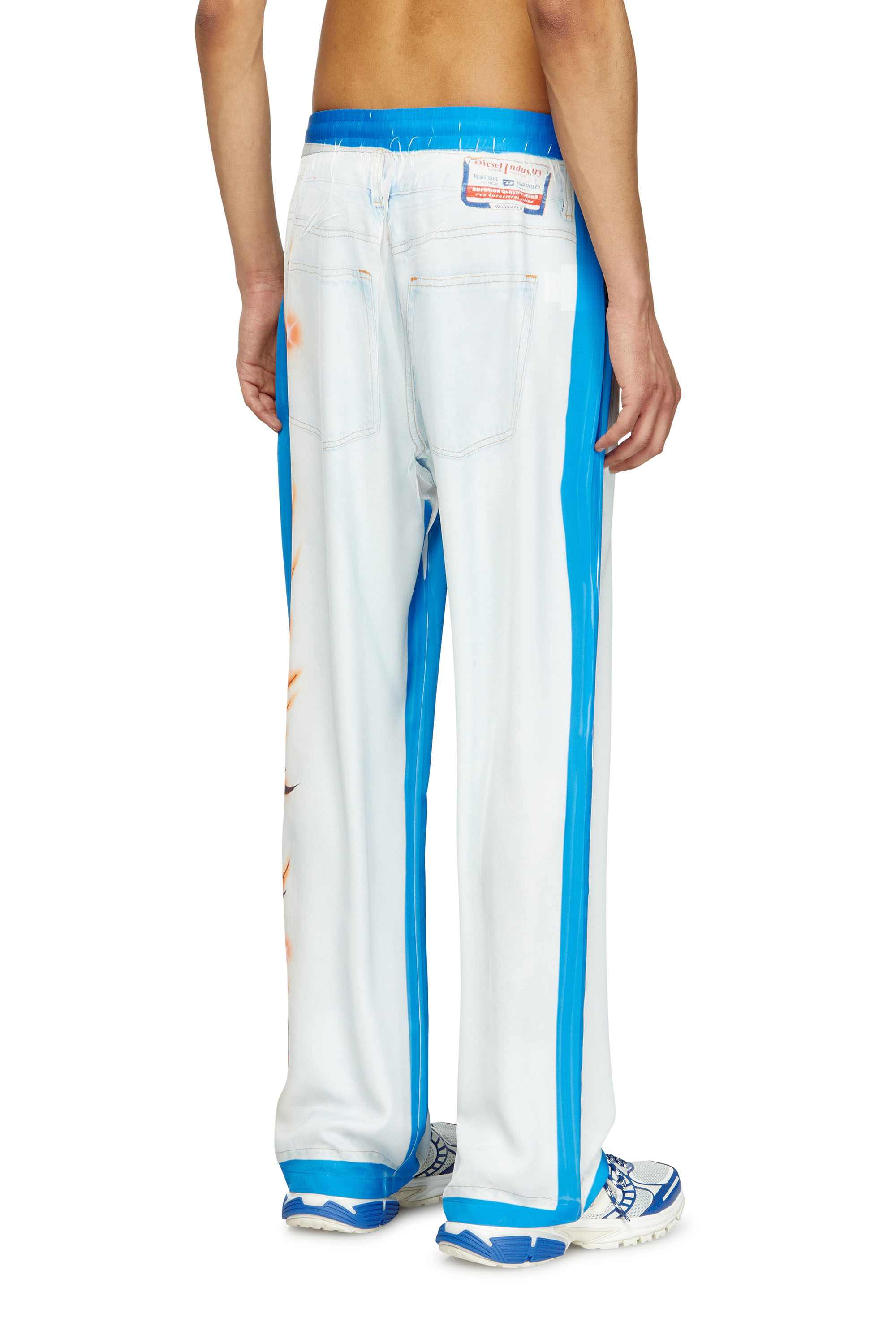 Blue Relaxed pant with graffiti print